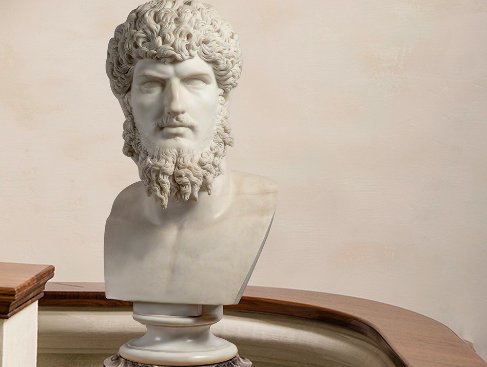 FINEST Sculpture Marble Bust Statue Lucius Verus