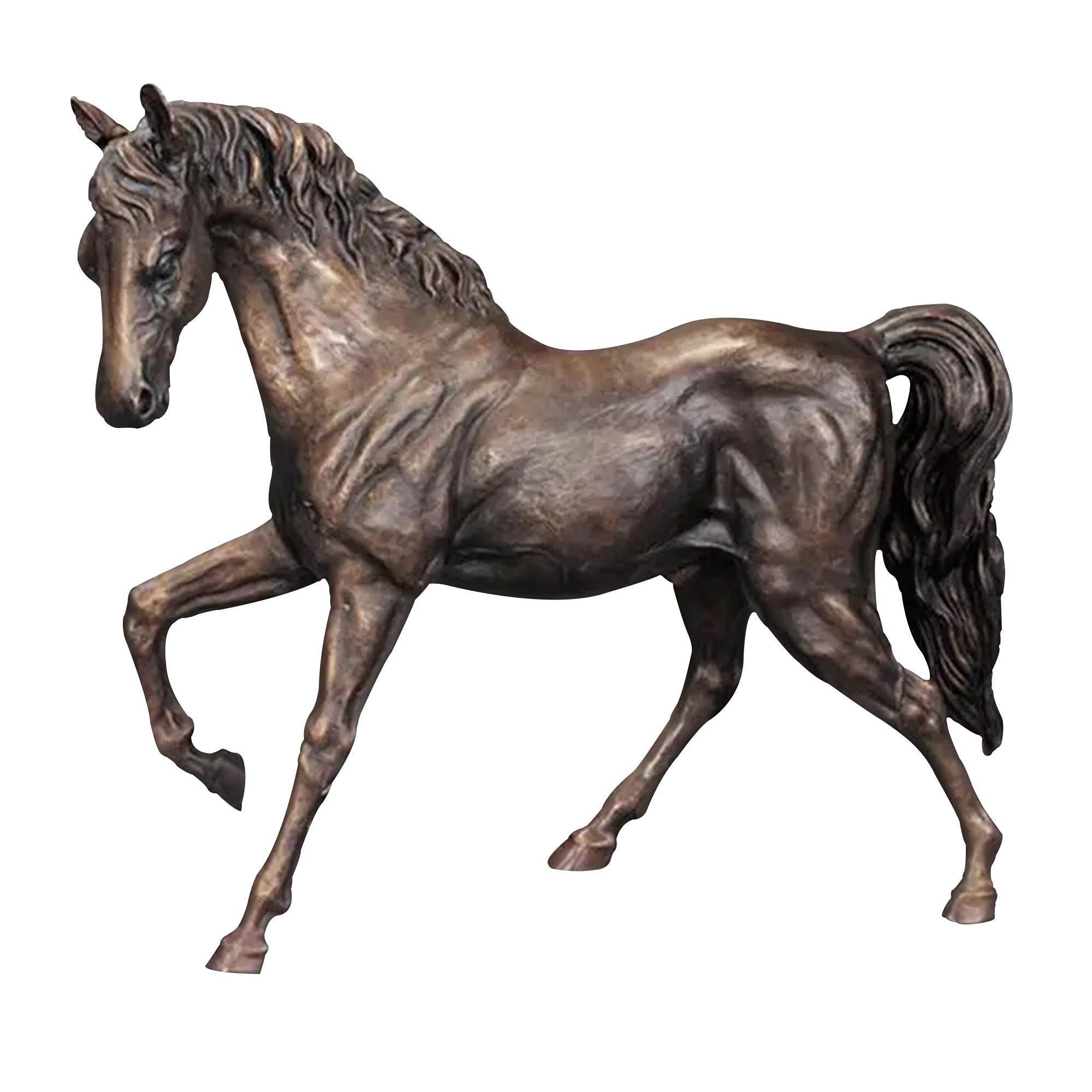 life size garden bronze standing horse sculpture