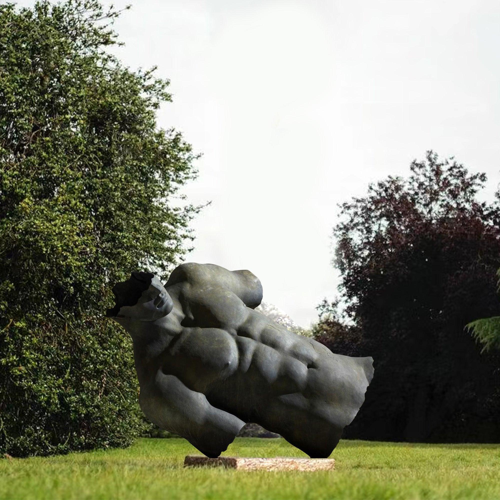 abstract statue bust of man outdoor decoration