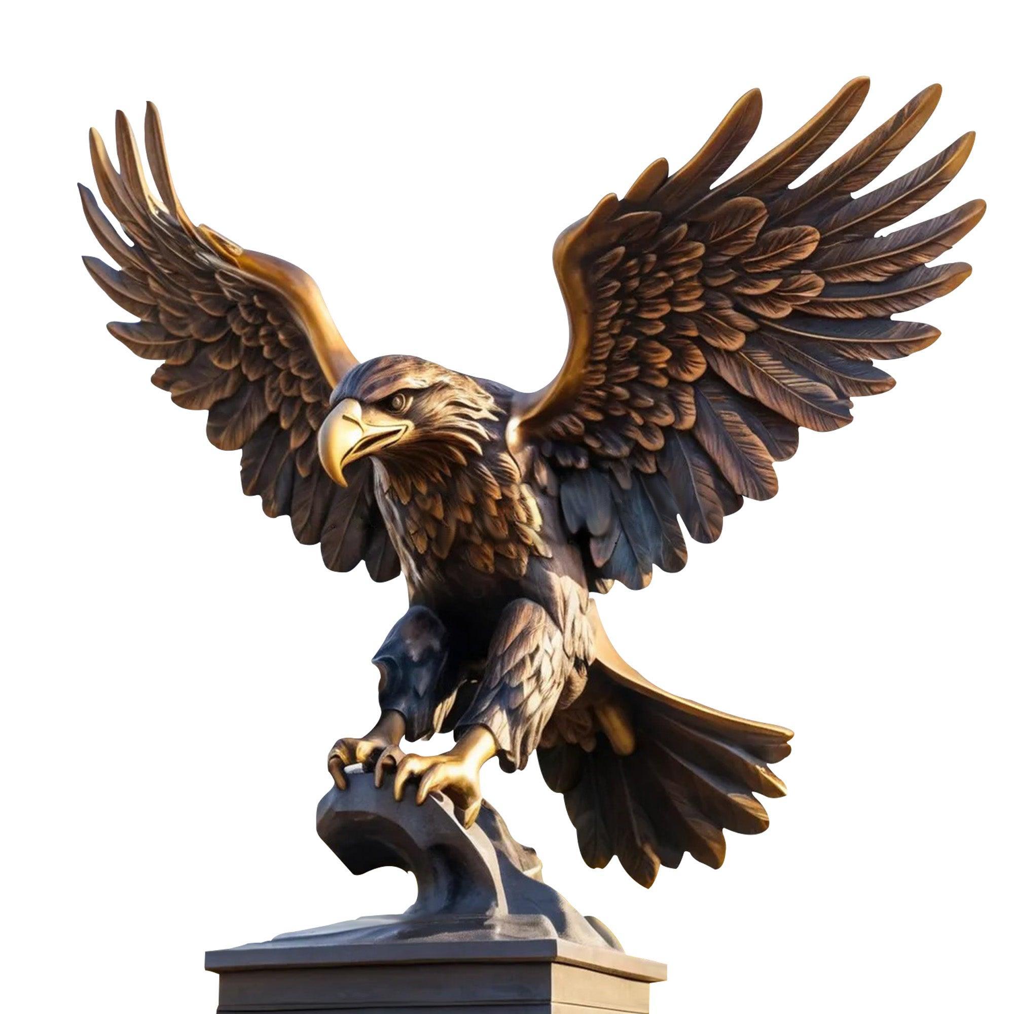 large span wings bronze eagle statue