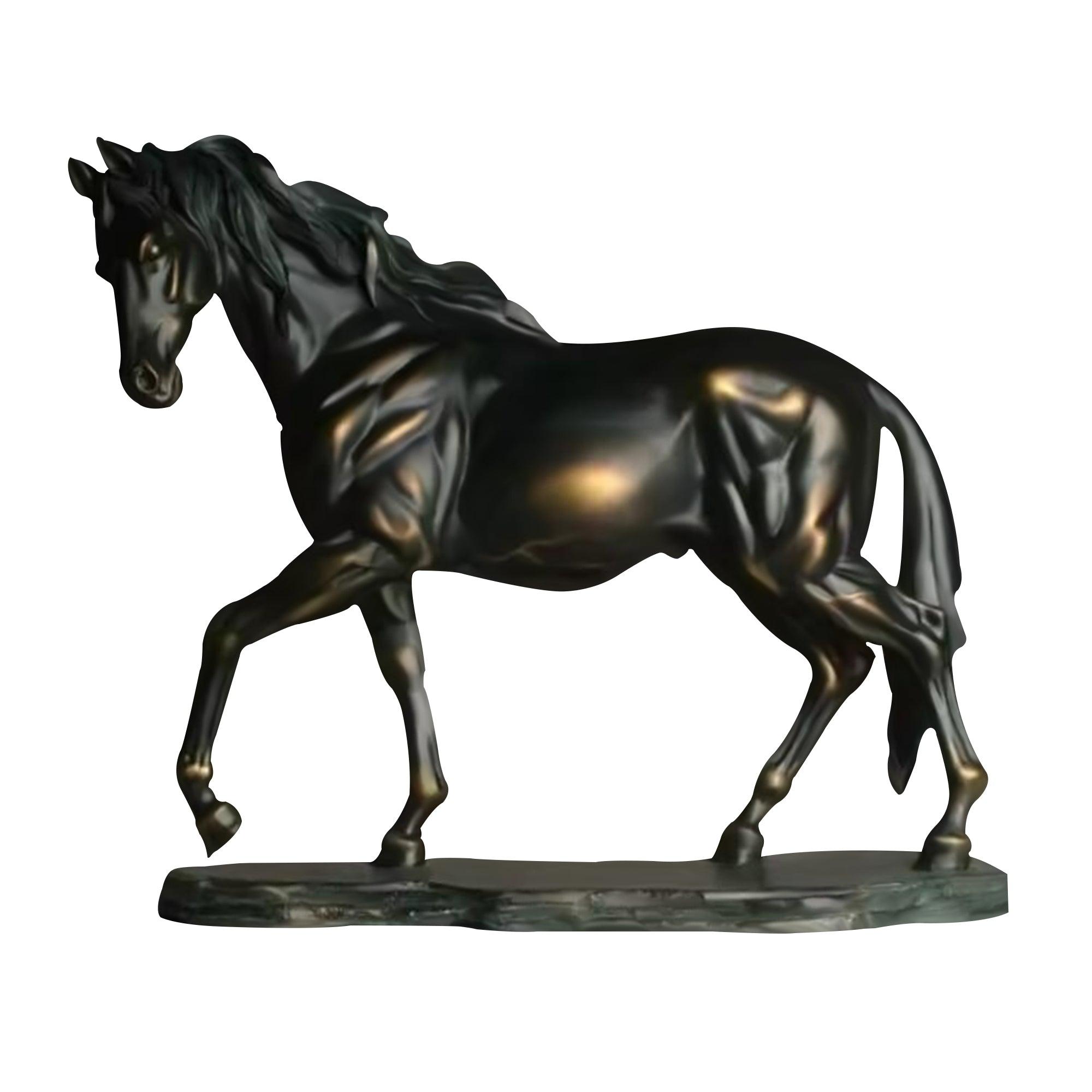 black bronze horse sculpture