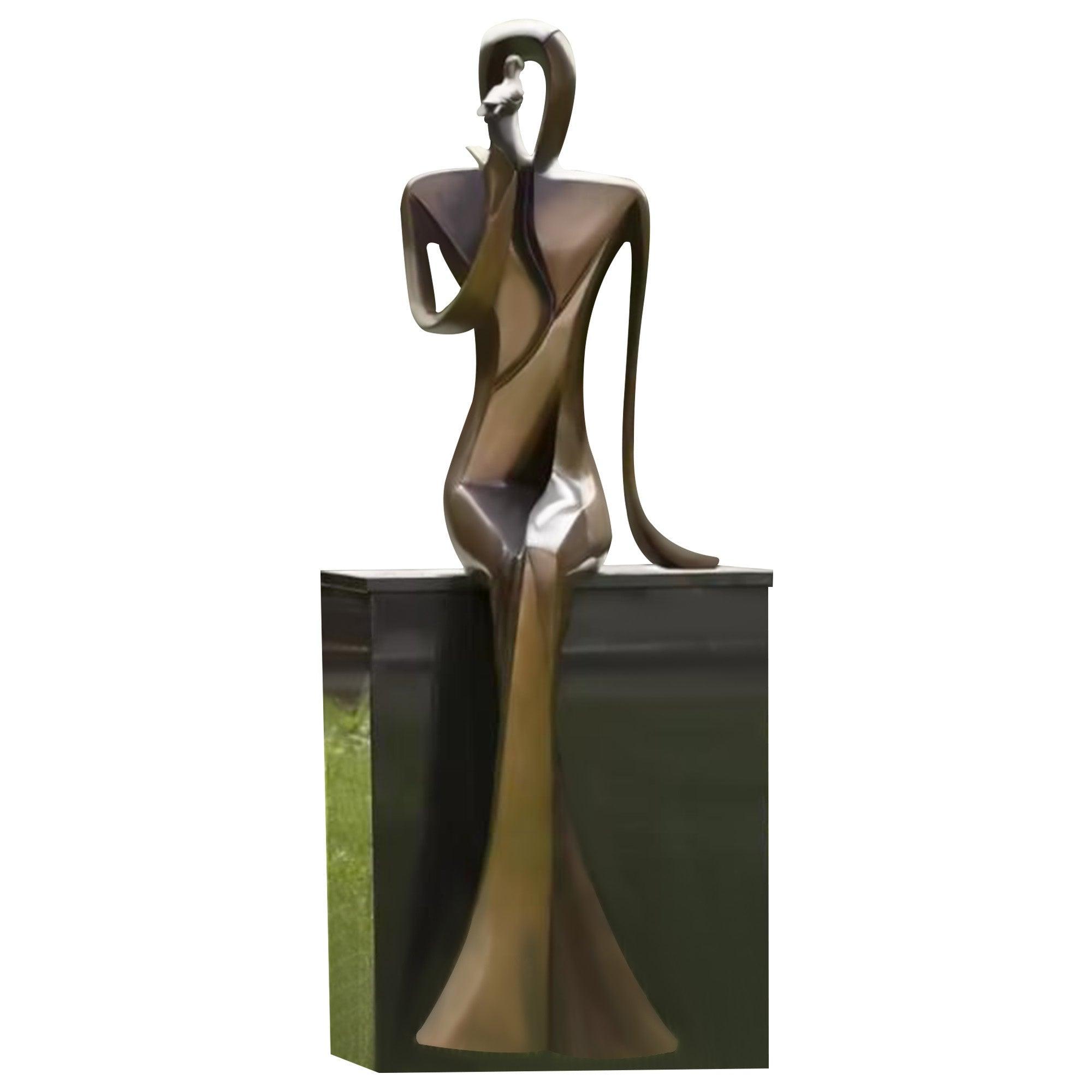 garden sculpture abstract sitting human figure art