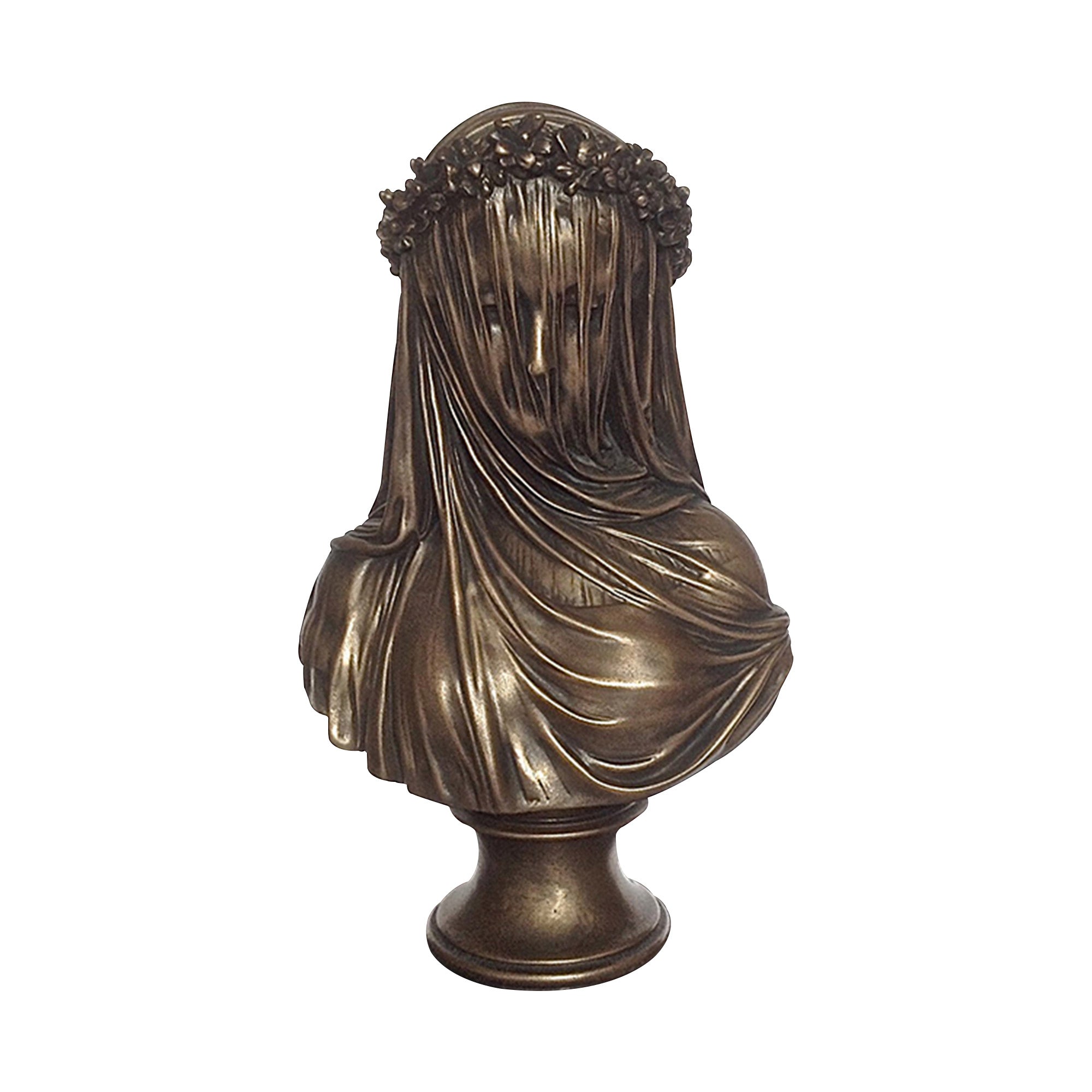 Bronze sculpture of the Veiled Virgin Mary, a replica of Raffaelle Monti's famous artwork