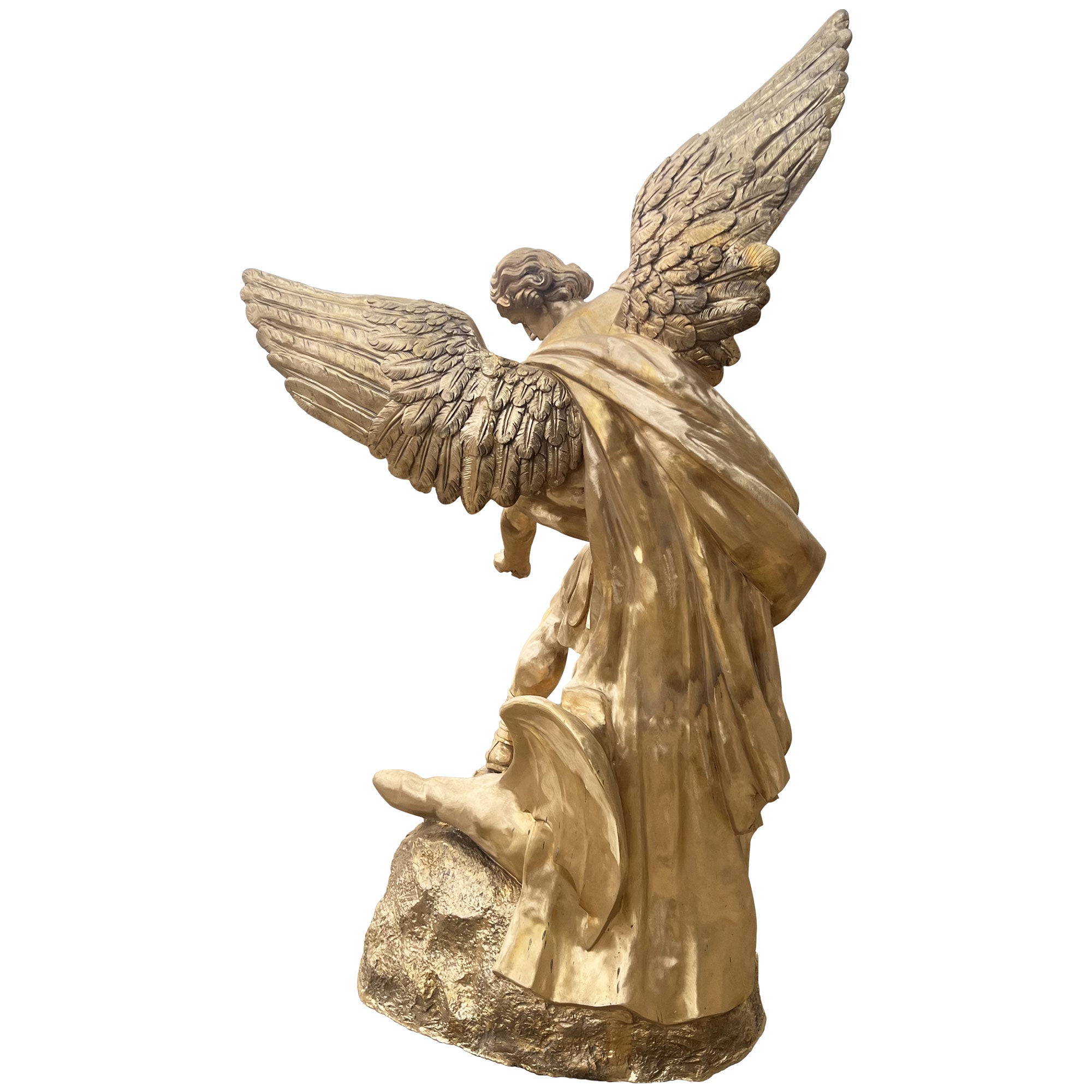 St. Michael the Archangel defender bronze statue with antique bronze finish