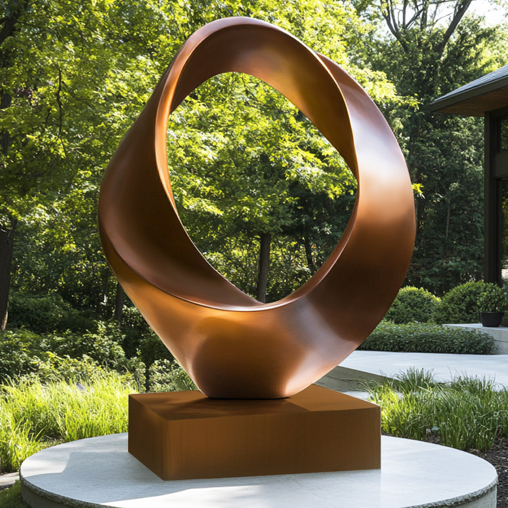 Large size Bronze Abstract Garden Sculpture with base