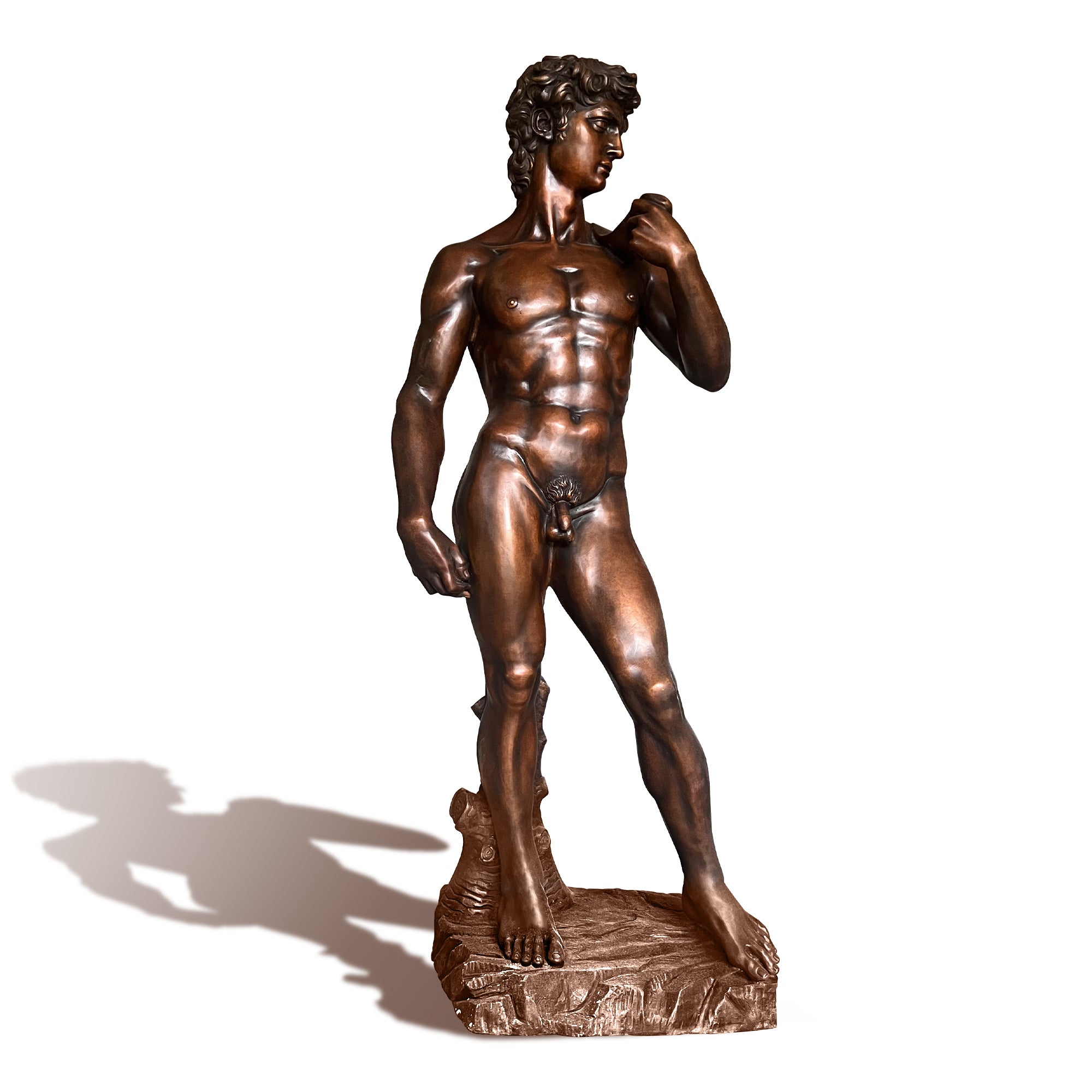 Lost-wax bronze David statue reflecting Florentine artistry