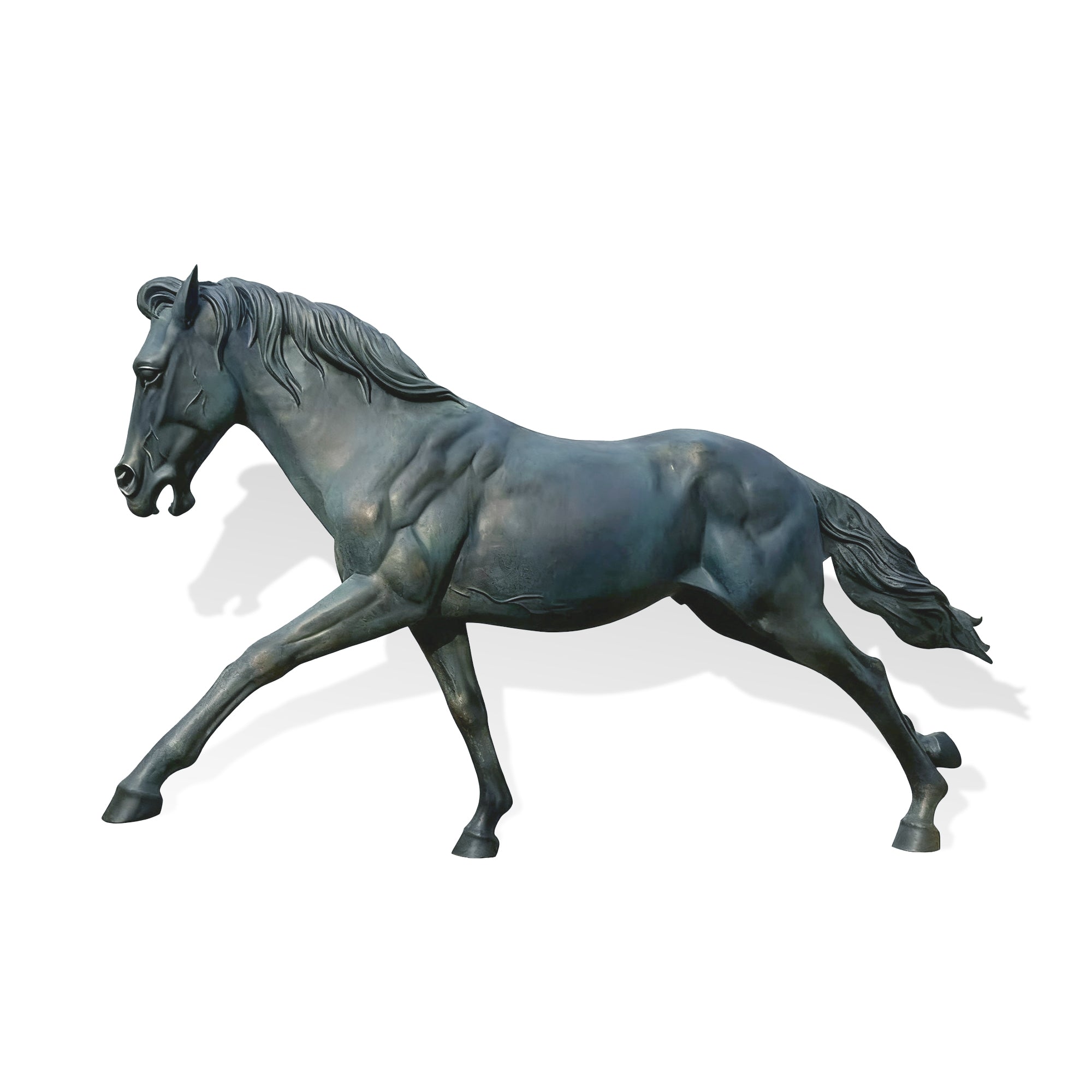 FINEST Walking Bronze Horse Sculpture Large Outdoor Stallion Statue Equestrian Statue for Villas and Estates FB-147