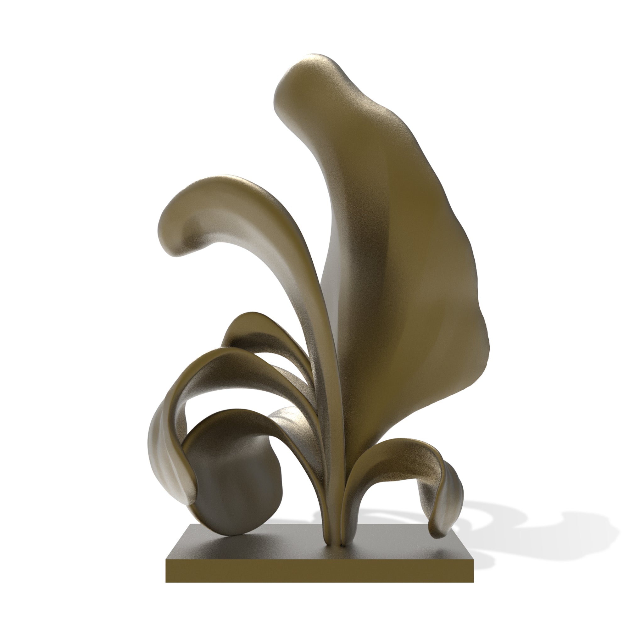 FINEST Custom Flower-Inspired Bronze Sculpture Elegant Gold Finish for Luxury Interiors FB-149