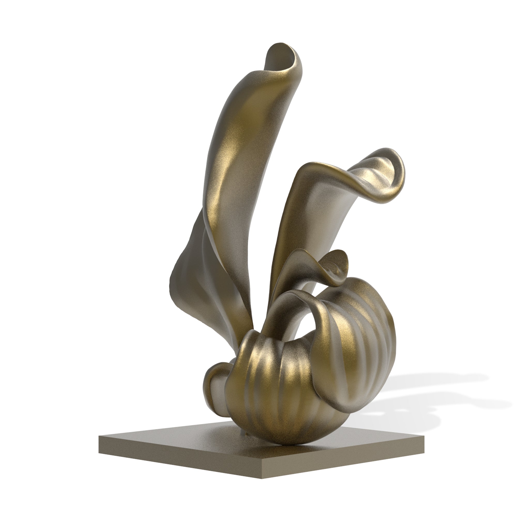 FINEST Custom Flower-Inspired Bronze Sculpture Elegant Gold Finish for Luxury Interiors FB-149
