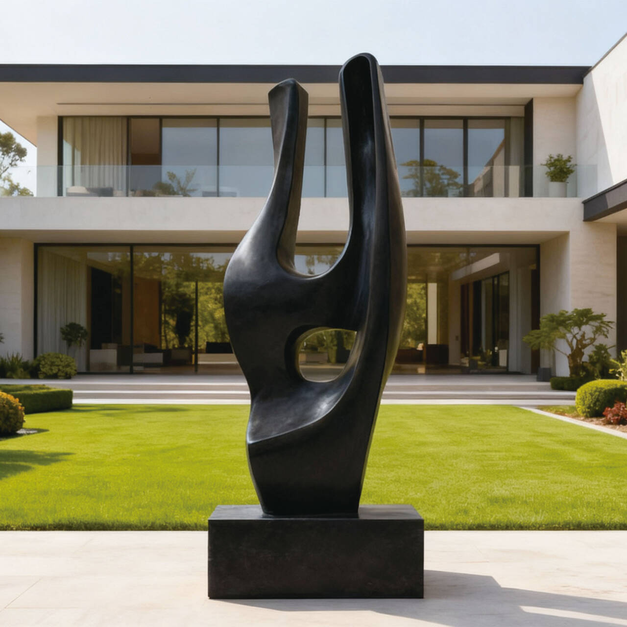 FINEST "Fluid Reverie" Dark Antique Bronze Sculpture Elegant Modern Art for Luxury Gardens & Interior Decor  FB-161