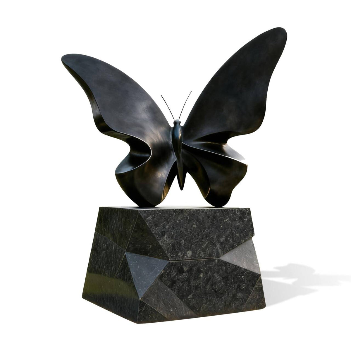 FINEST Large Butterfly Bronze Sculpture with Marble Base for Luxury Ga