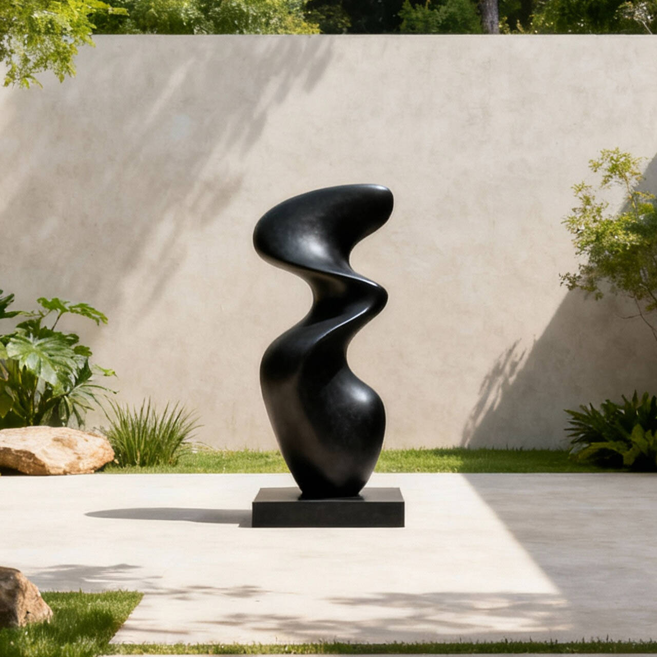 FINEST "Sculpted Curve" Custom Size Abstract Bronze Outdoor Yard Sculpture for Modern Outdoor Spaces for Sale FB-182