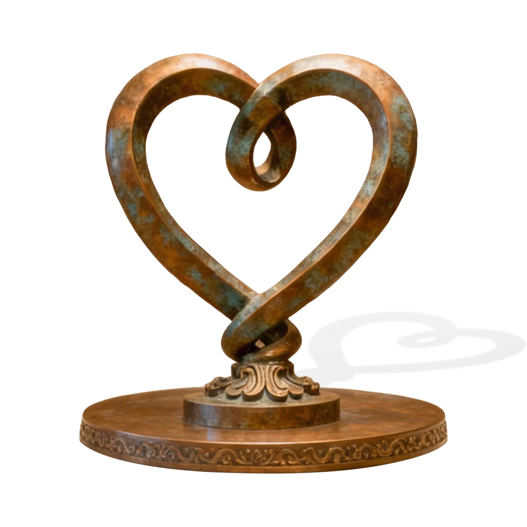 FINEST Eternal Heart - Large Bronze Heart Love Sign Statue for Luxury Interiors and Lobbies FB-186
