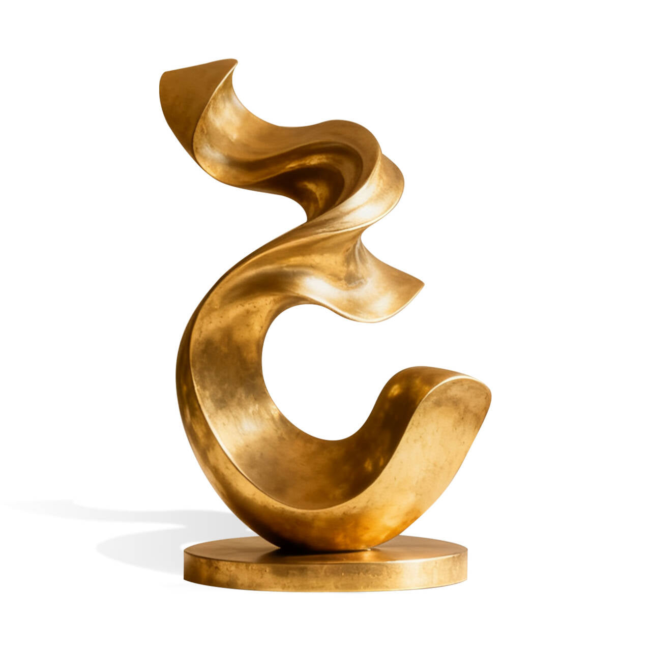 FINEST Golden Flow - Custom Size Abstract Bronze Tabletop Sculpture for Modern Interiors and Luxury Spaces FB-194
