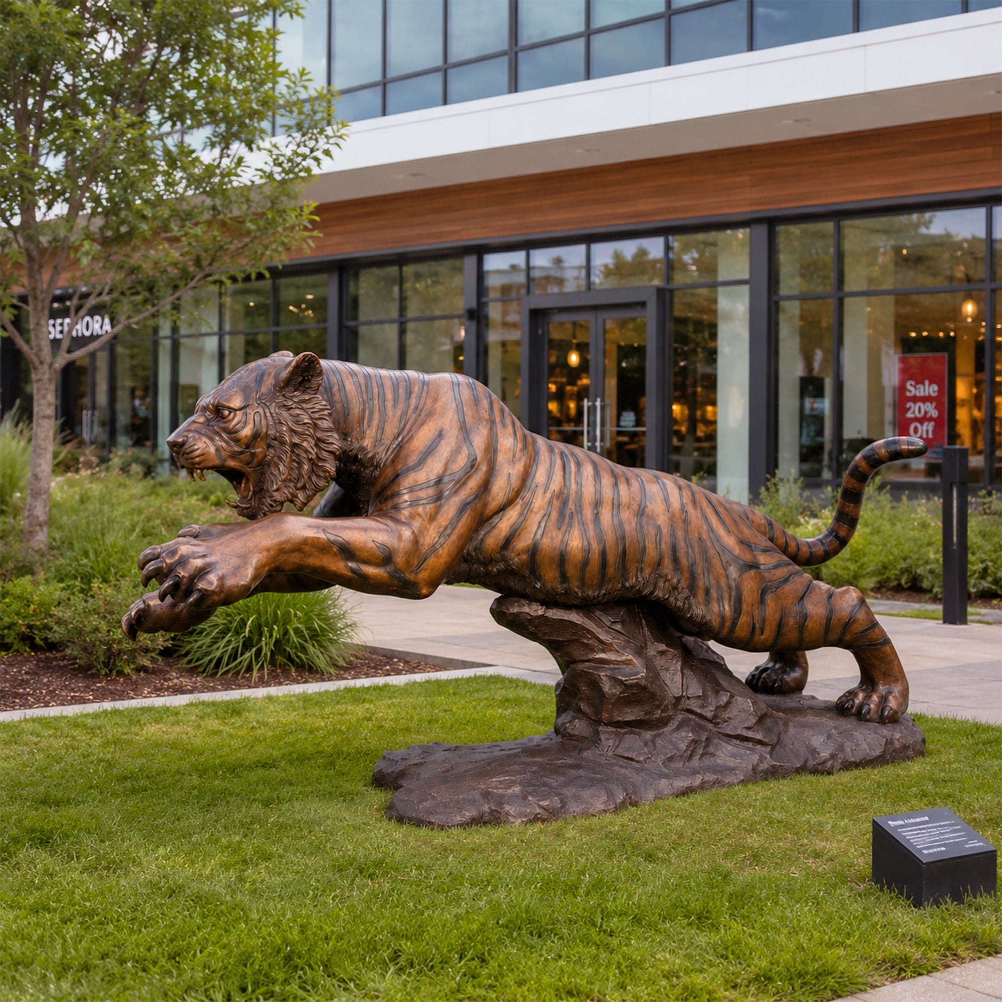 FINEST “Predator in Motion” Bronze Tiger Sculpture – Dynamic Wildlife