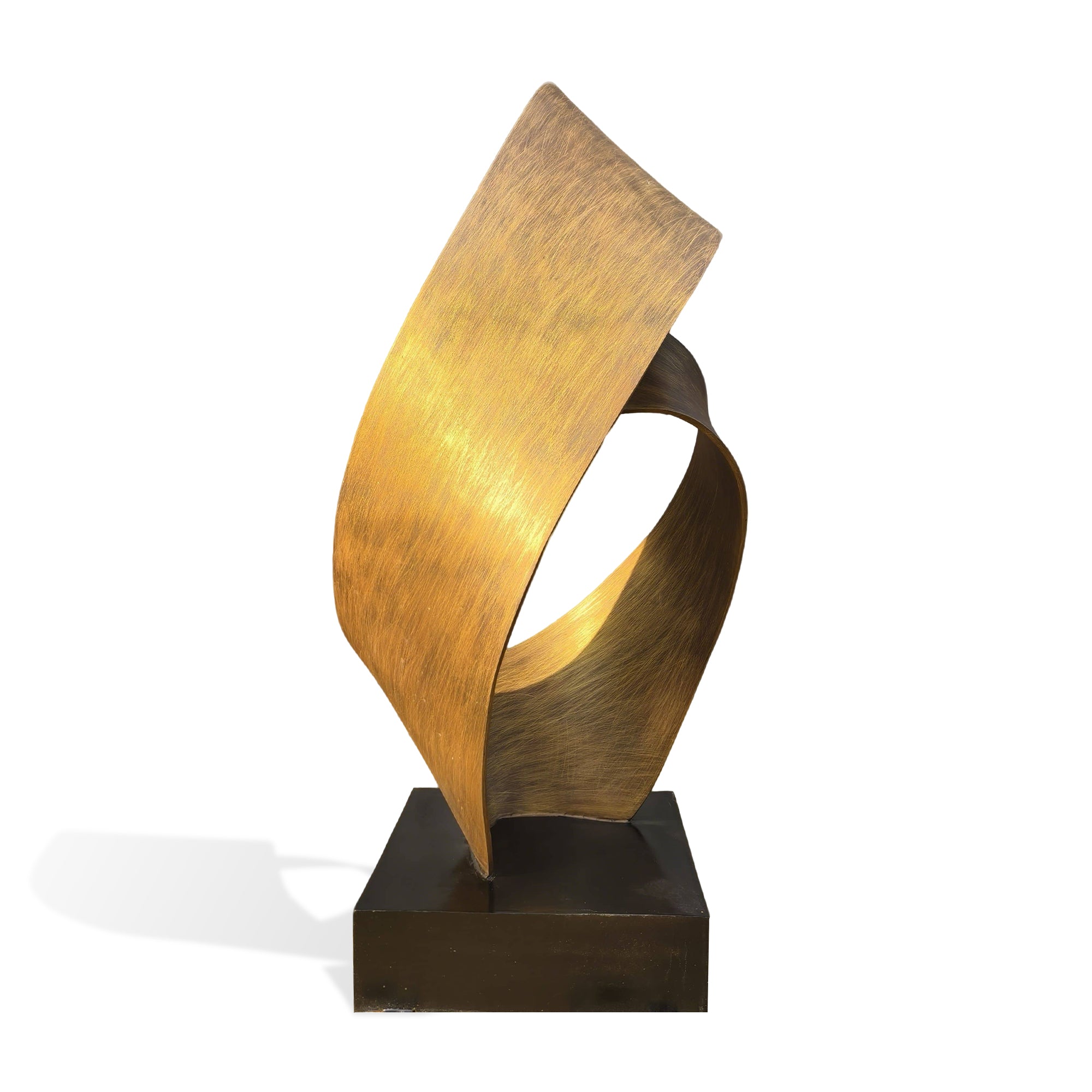 abstract bronze sculpture modern art perspective – modern decorative bronze statue with twisted ribbon design for indoor and outdoor display.