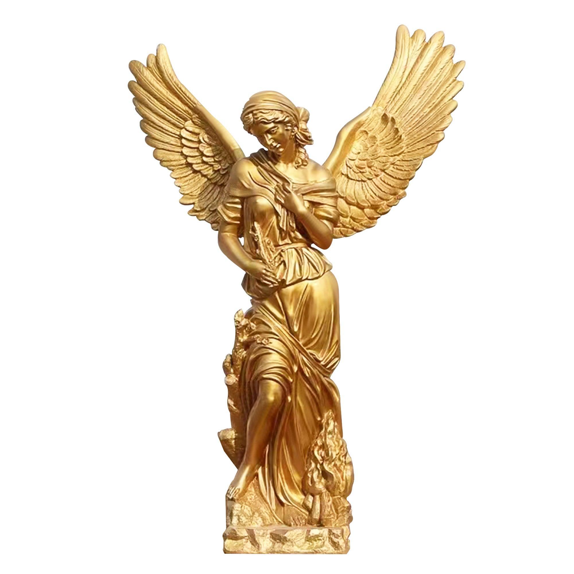 gold color fiberglass statue greek goddess angel statue