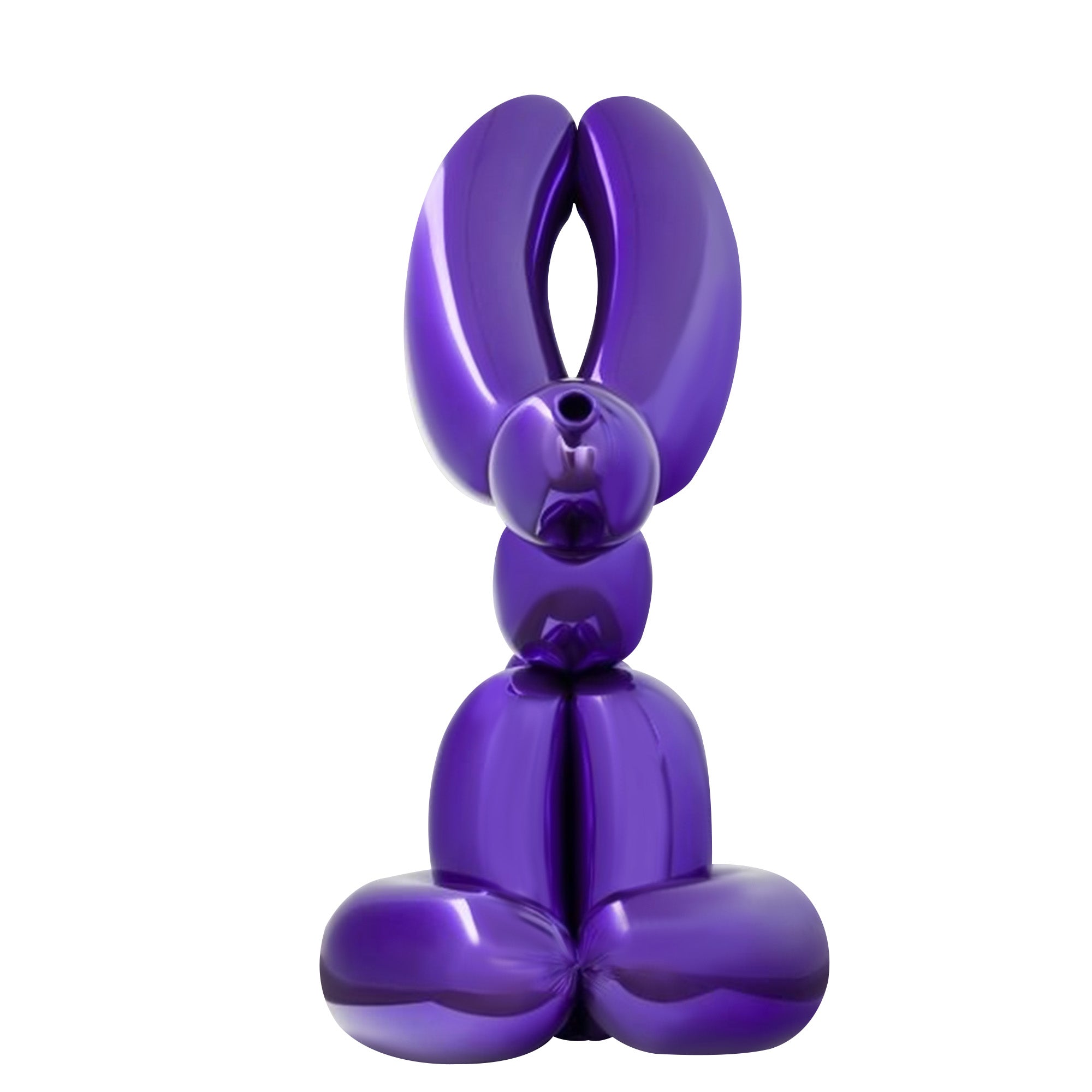 Custom Purple Balloon Bunny Fiberglass Sculpture for home decor, art installations, and event decoration.