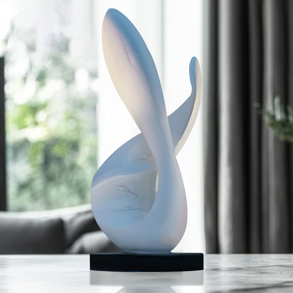 Custom abstract white indoor sculpture with a smooth finish, display indoor decoration