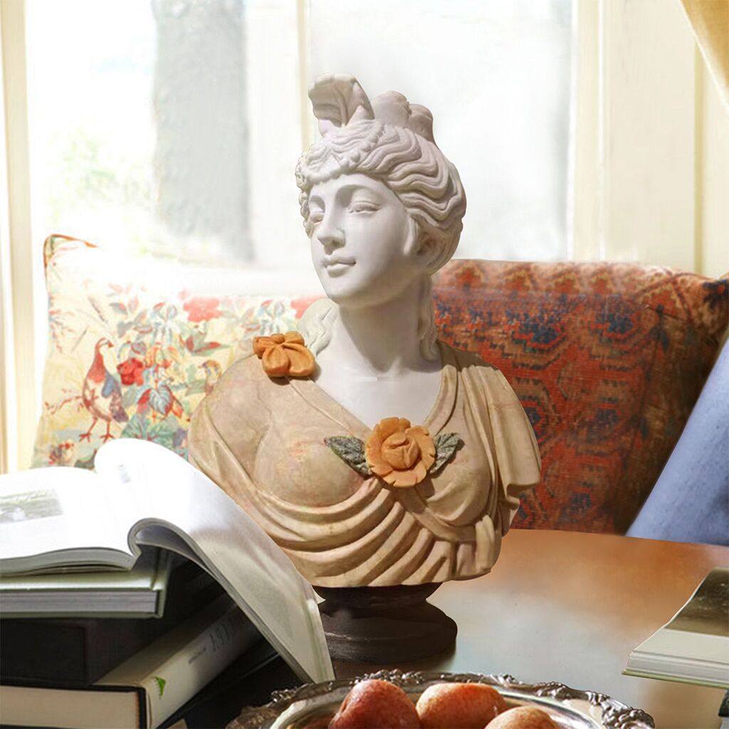 female stone marble bust sculpture