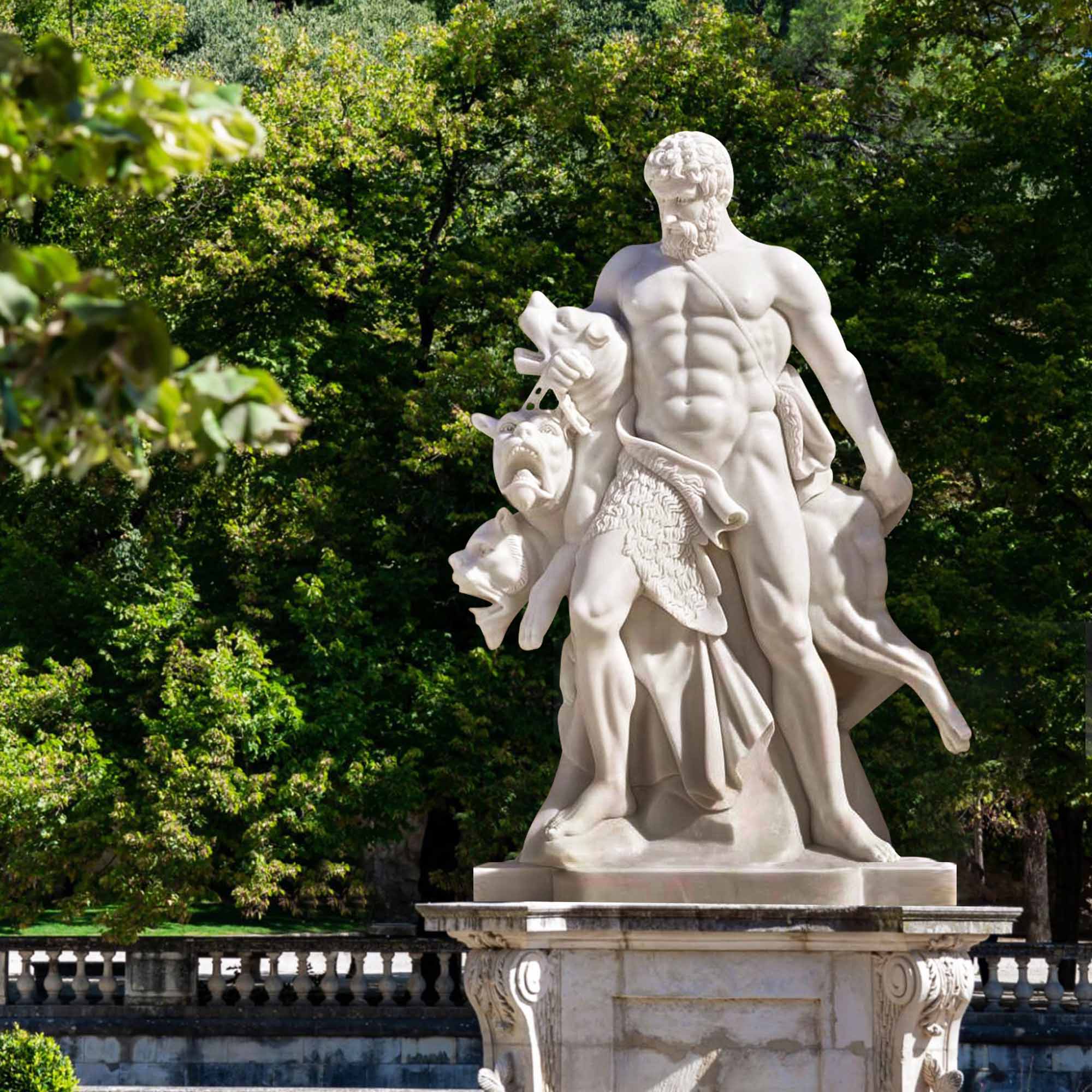 white marble life size famous Farnese Hercules statue