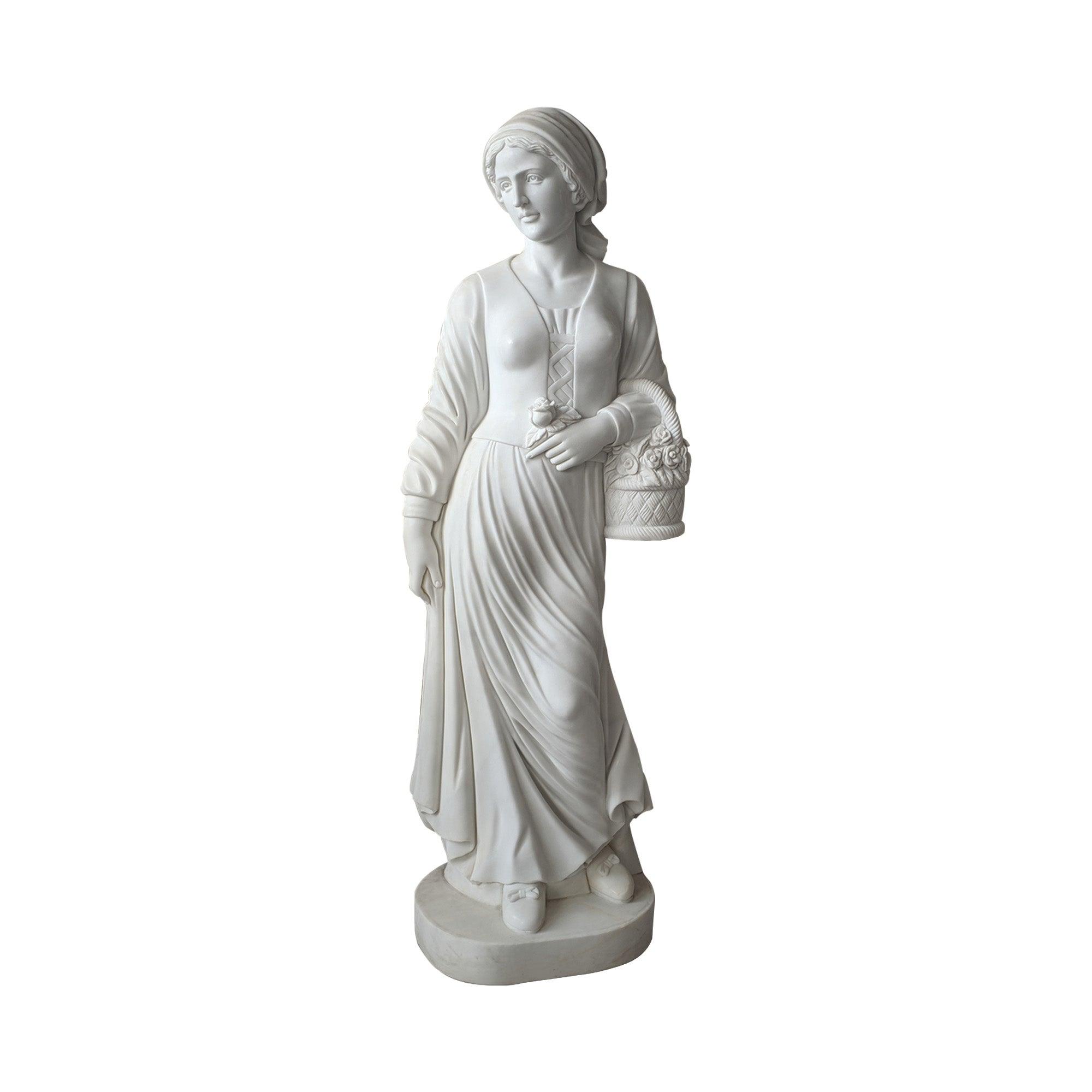 Garden Stone Statue Lady Holding a Vase