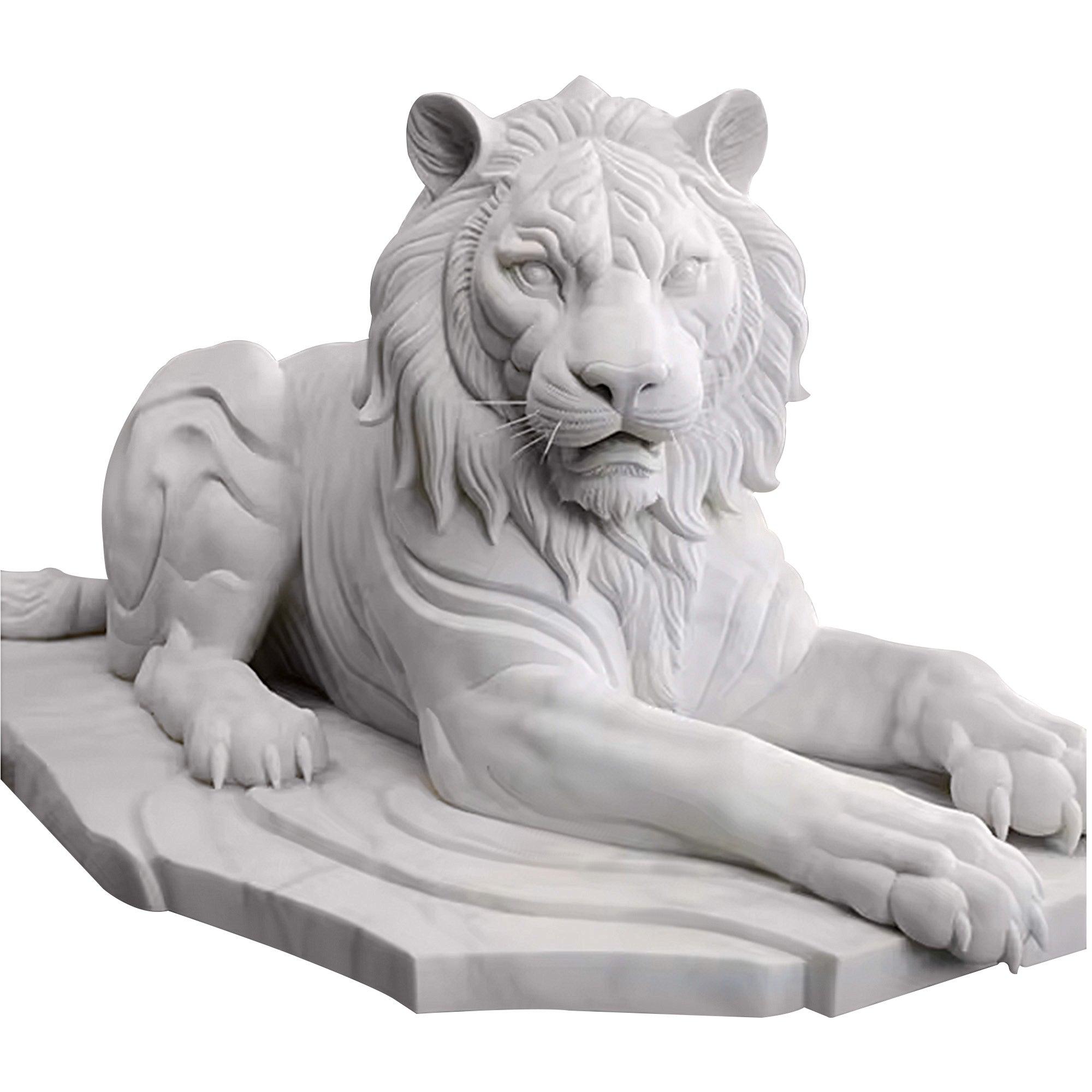 garden statue large lying tiger marble statue