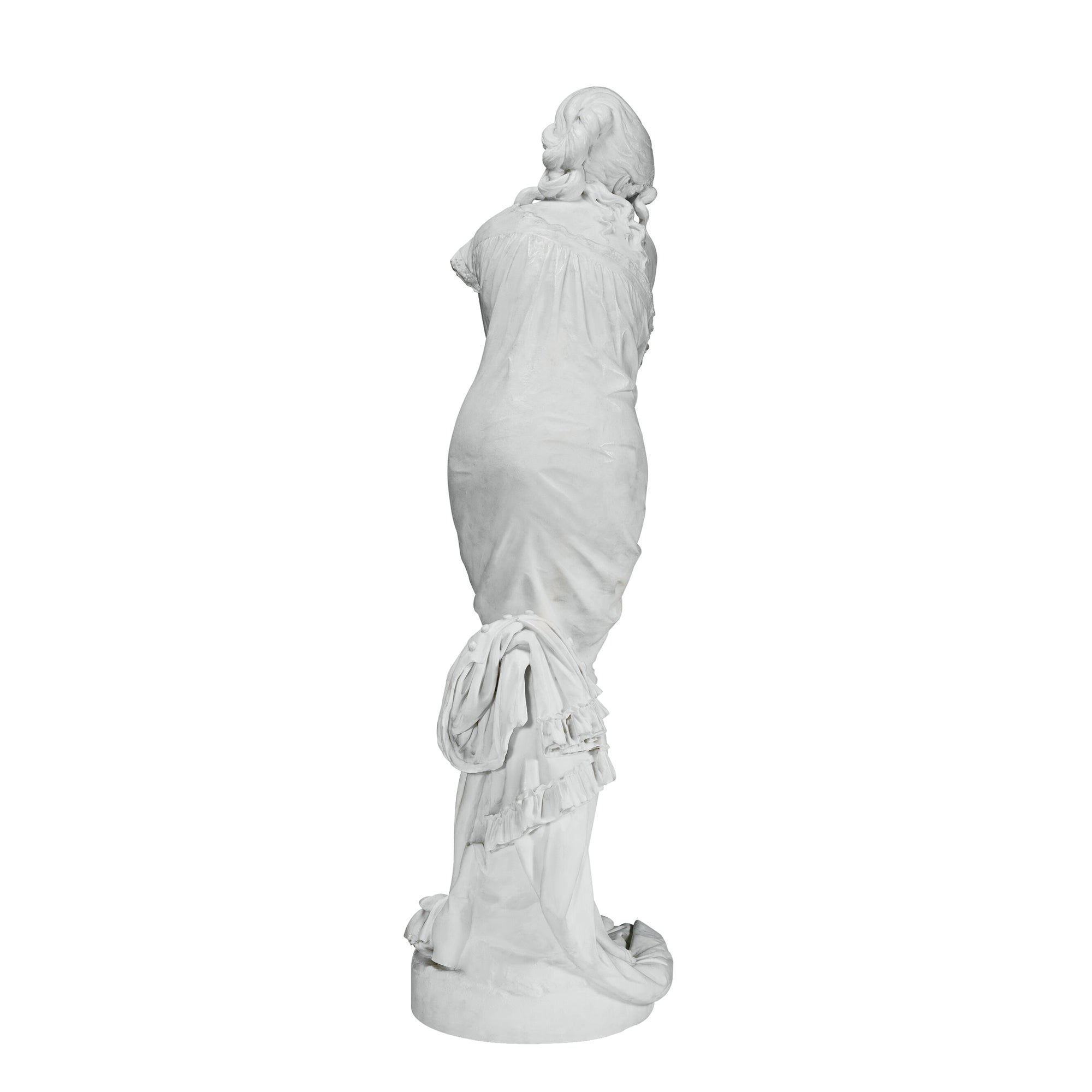 White Marble Cesare Lapini Sculpture side view