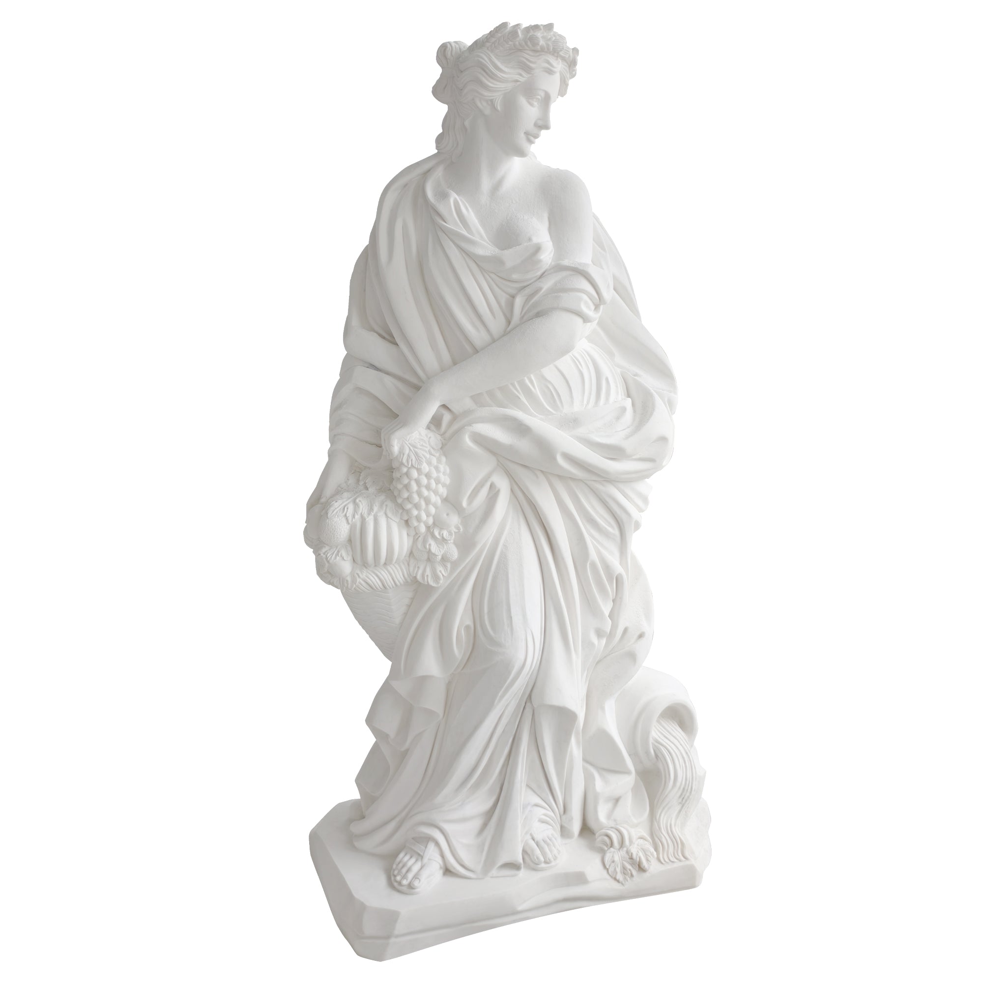 Life-size white marble Abundance goddess statue for sale from Trevi Fountain