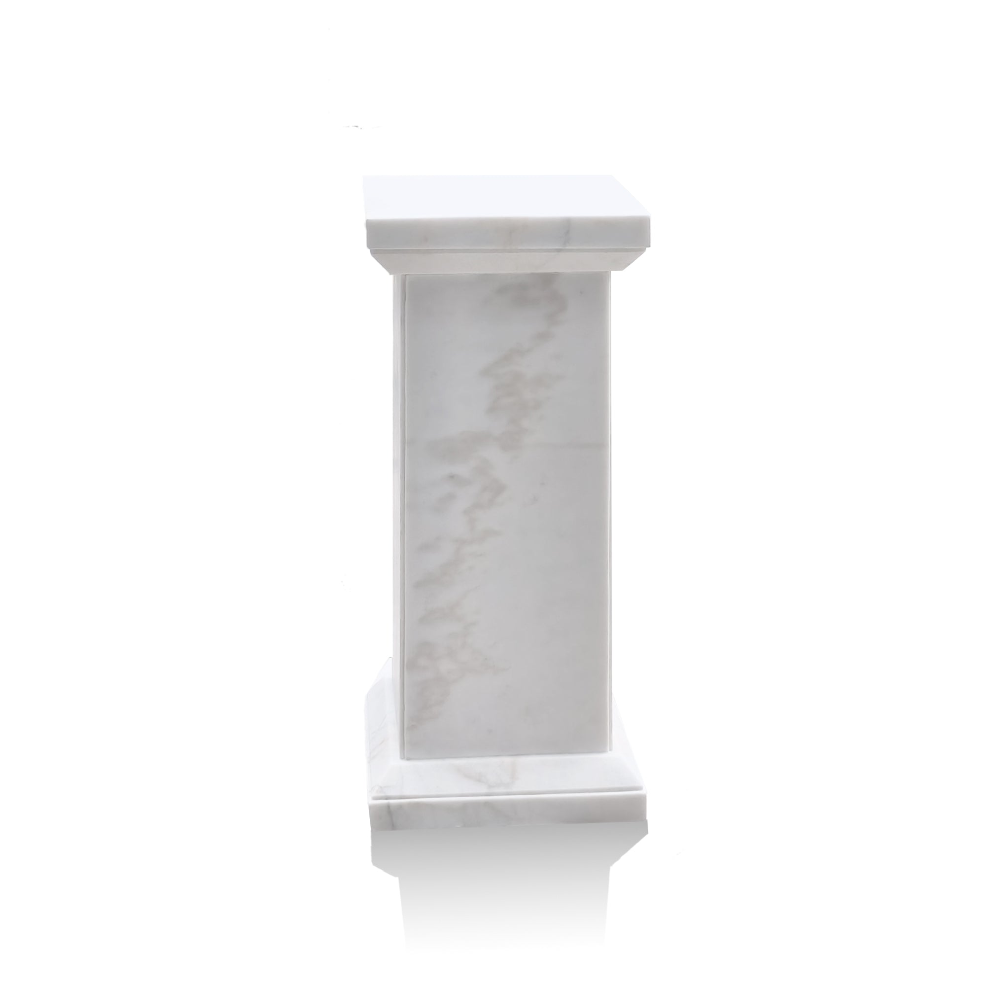 Durable marble pedestal plinth for outdoor sculpture display