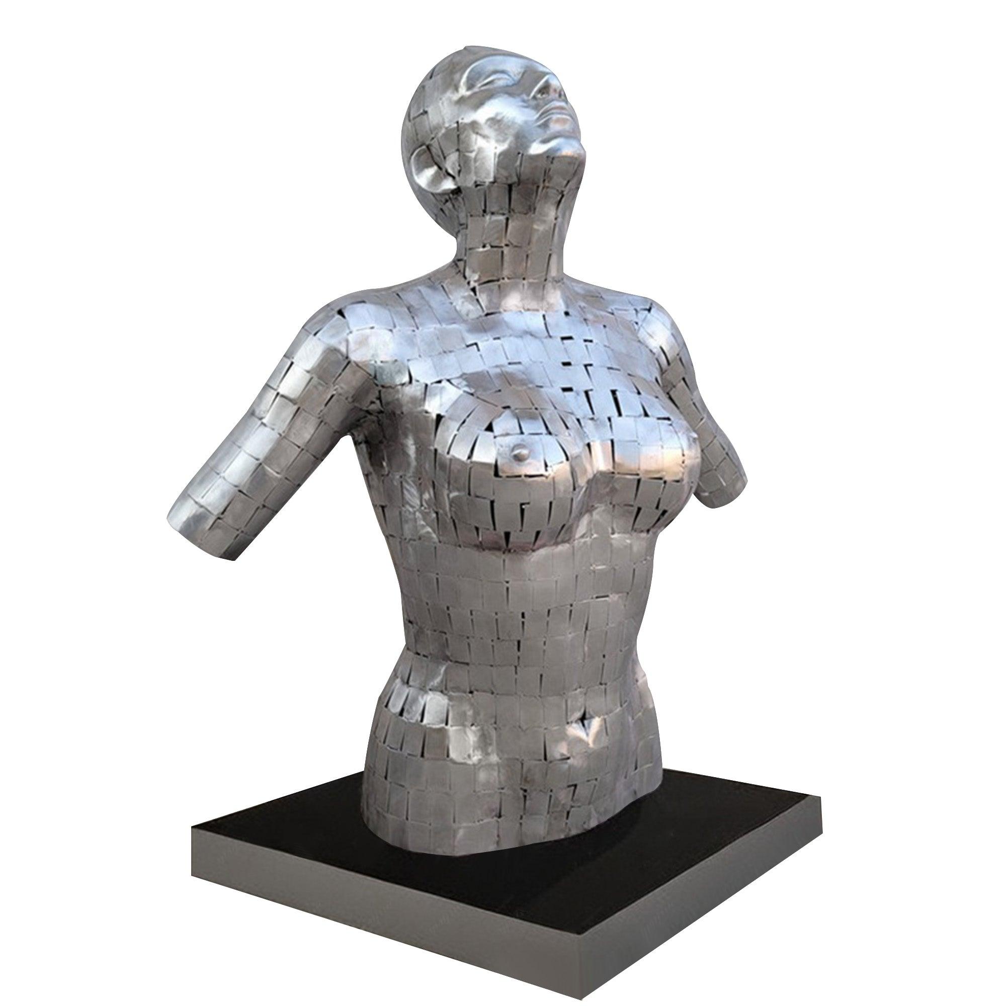 female bust stainless steel sculpture