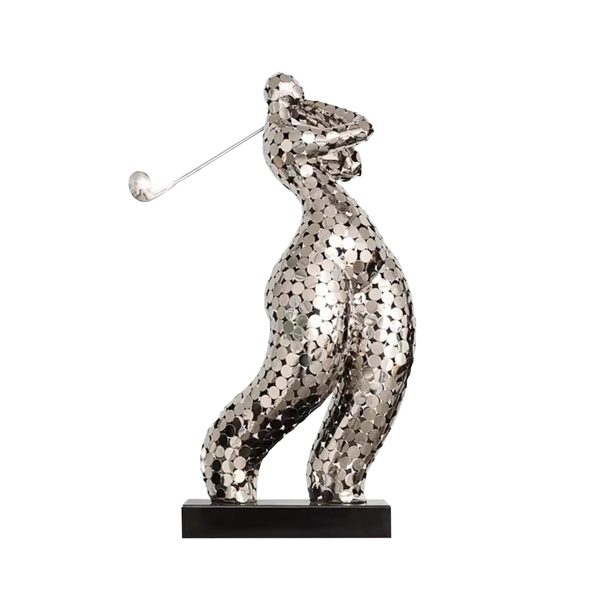 Abstract Decorative Sculpture Playing Golf Stainless Steel Sculpture