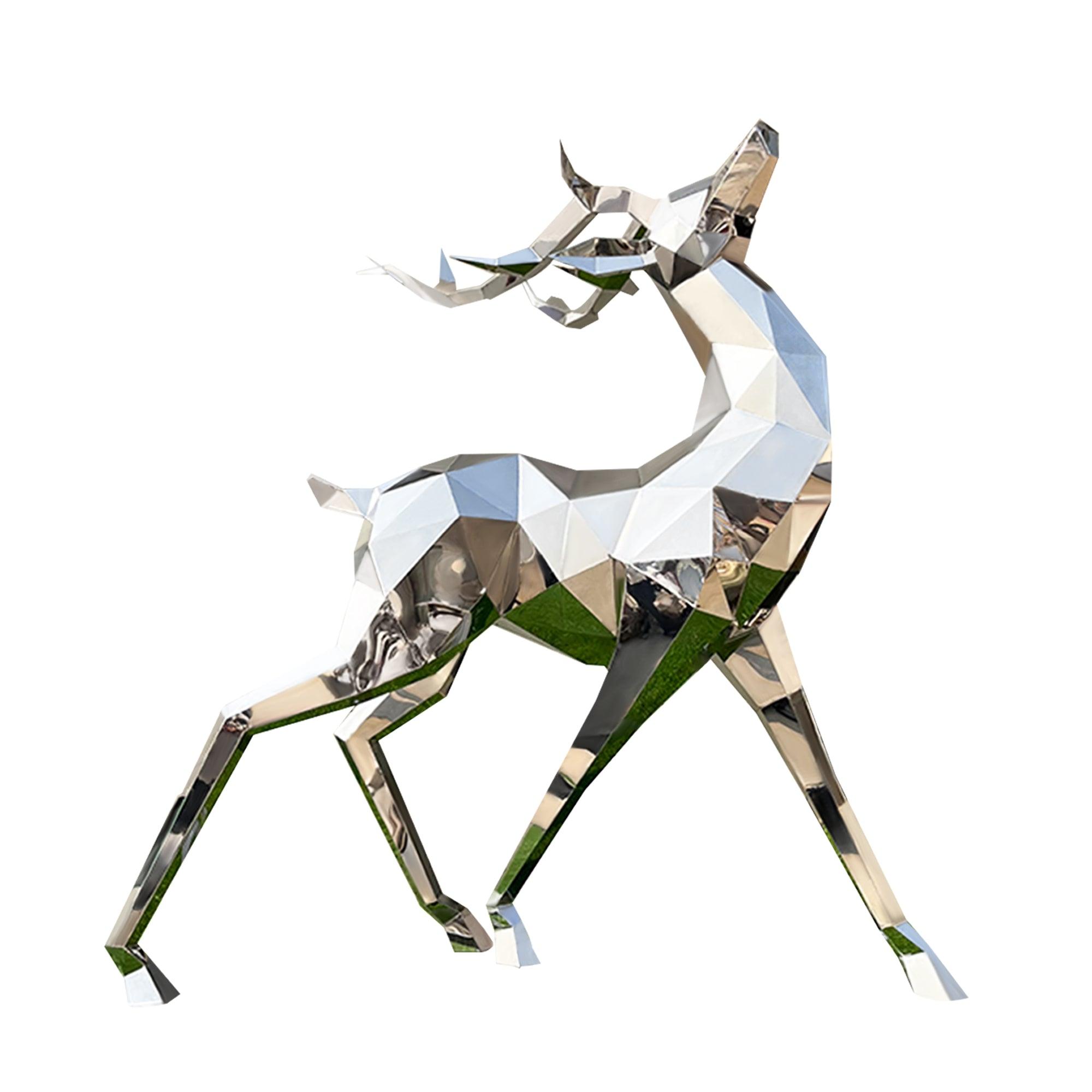 stainless steel deer sculpture