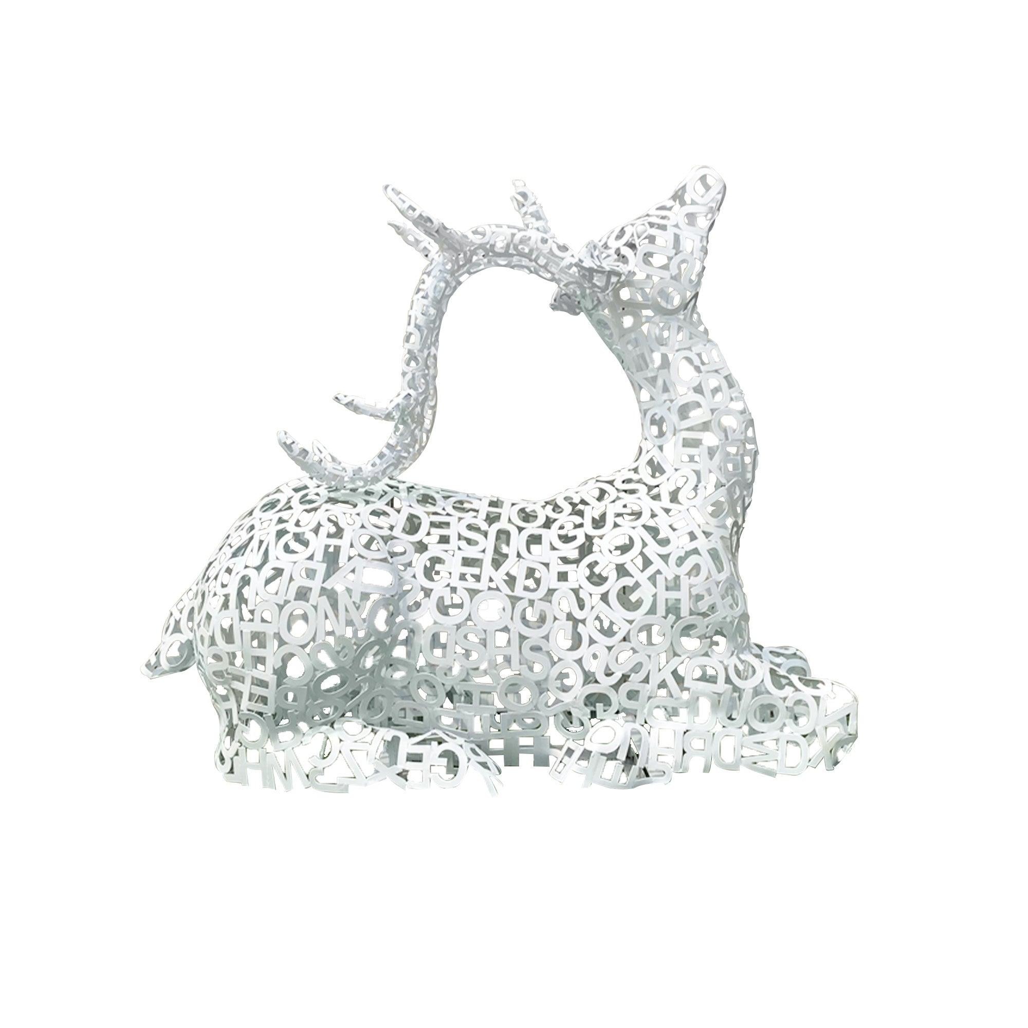 white letter metal elk sculpture