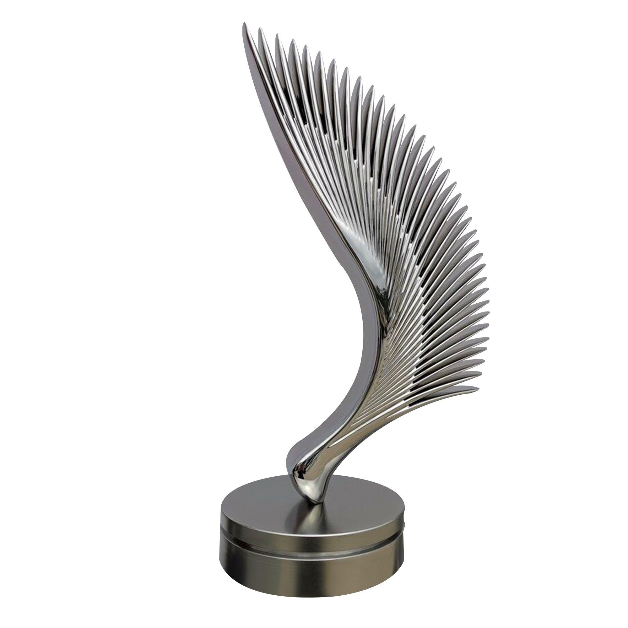 Single Wing Abstract Stainless Steel Sculpture