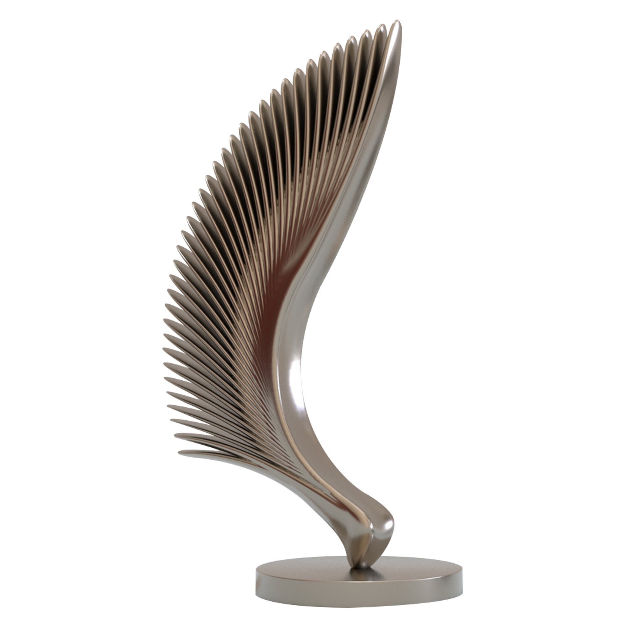 Single Wing Abstract Stainless Steel Sculpture