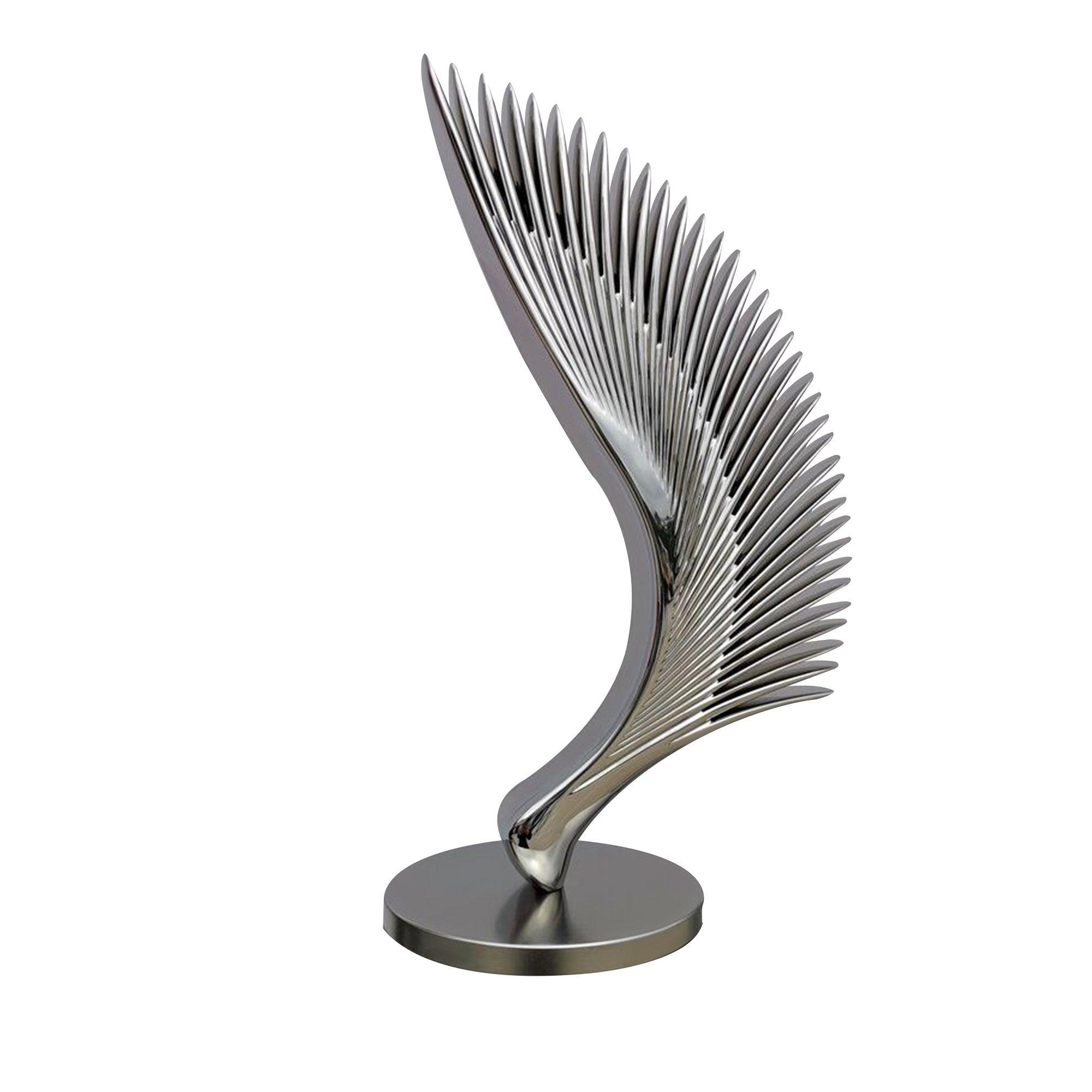 Single Wing Abstract Stainless Steel Sculpture