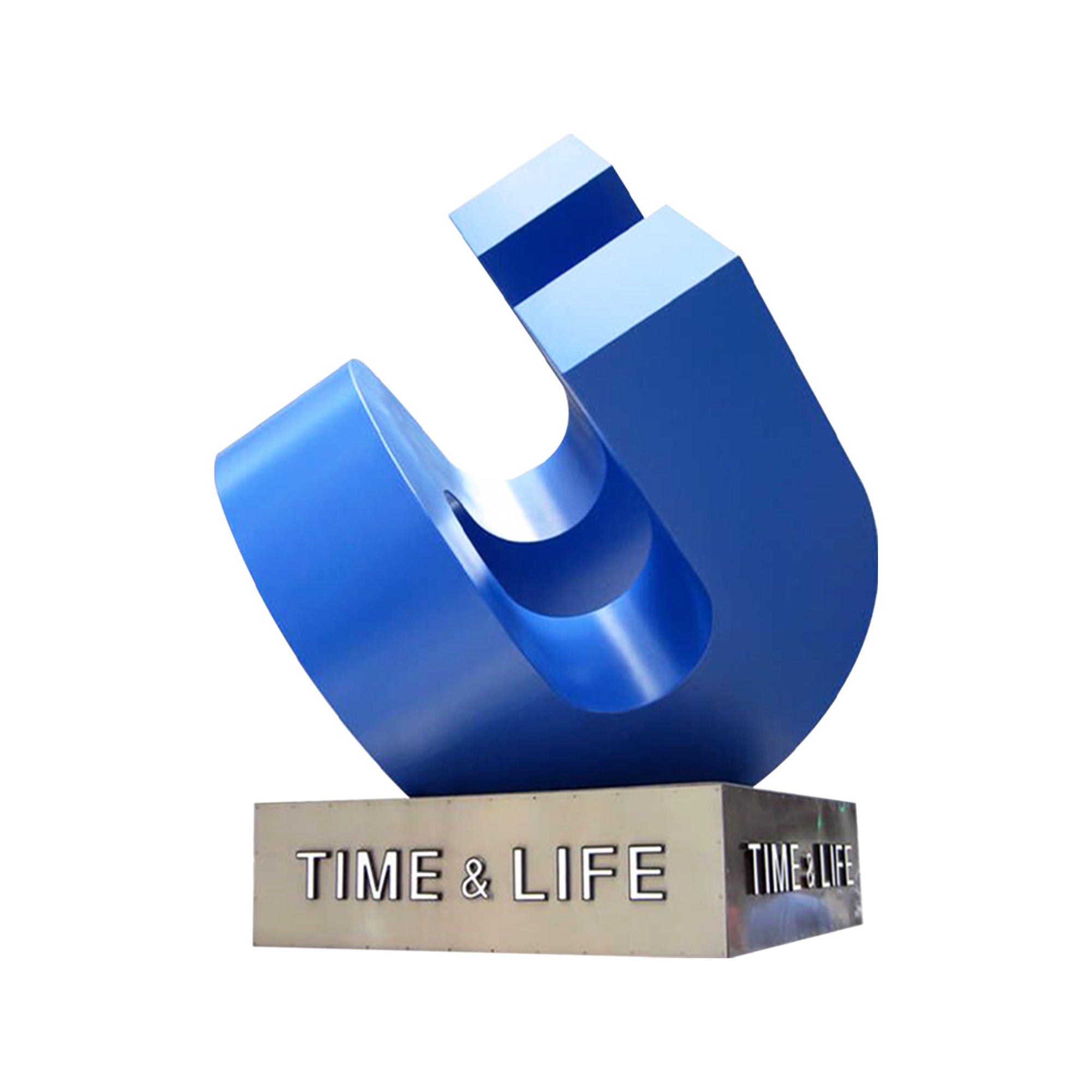 Blue Public City Decoration U Shape Stainless Steel Abstract Sculpture