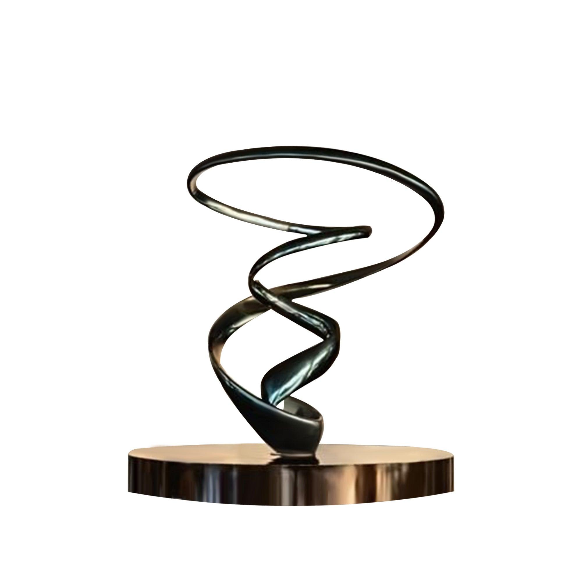 gold color abstract metal sculpture