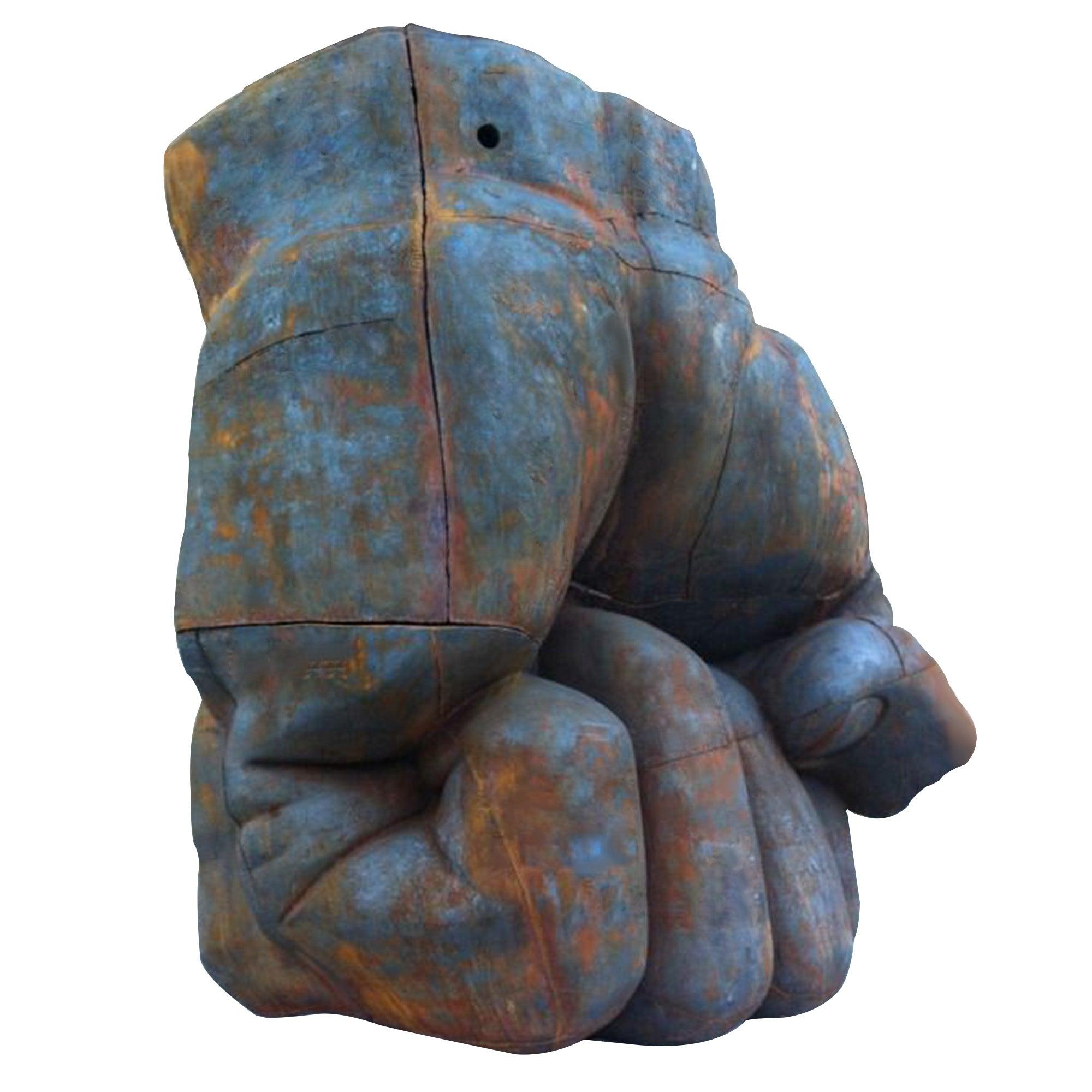 FINEST Modern Art Large Industrial-Style Rust Metal Fist Sculpture FS-051