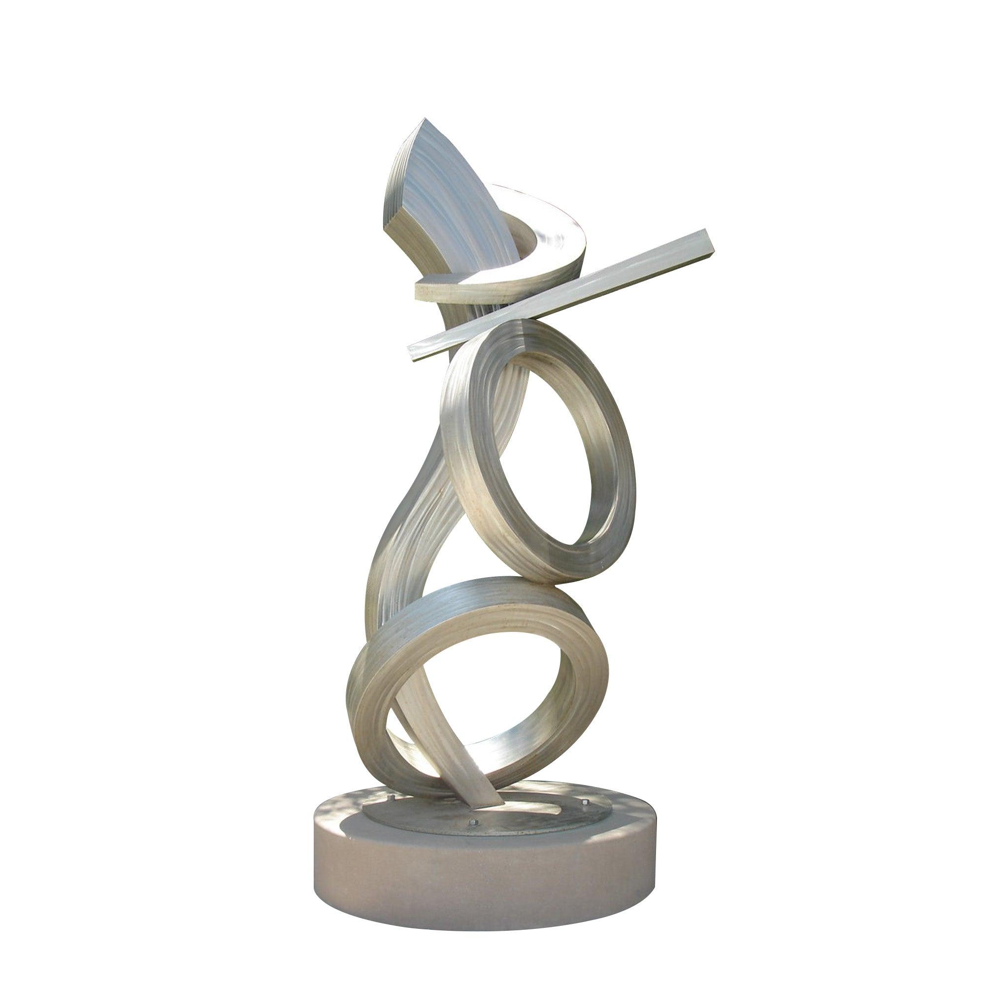 natural stainless steel abstract metal sculpture