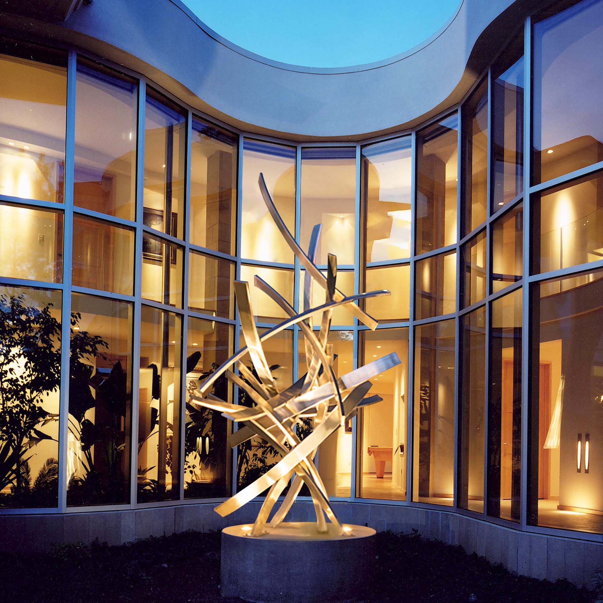 stainless steel abstract sculpture for hotel decoration