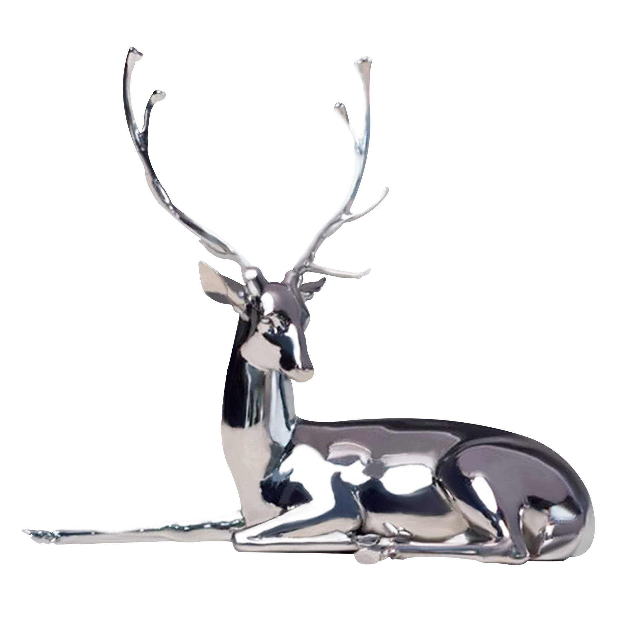 stainless steel polished mirror lying elk statue