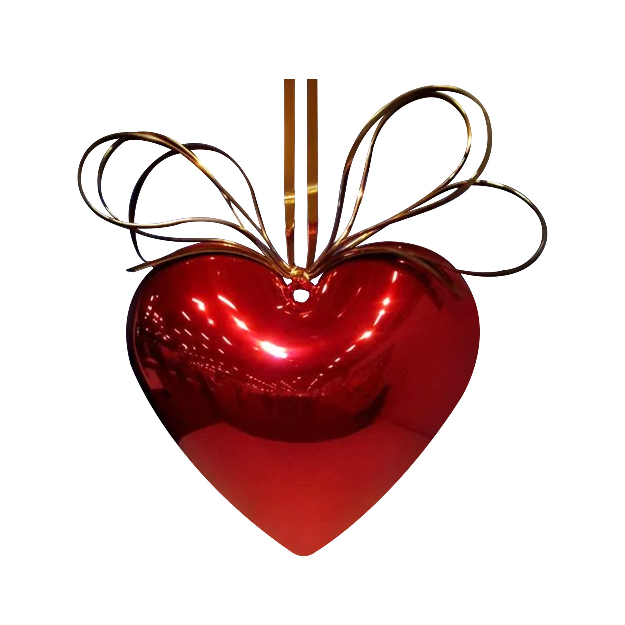 metal stainless steel large red love heart sculptures