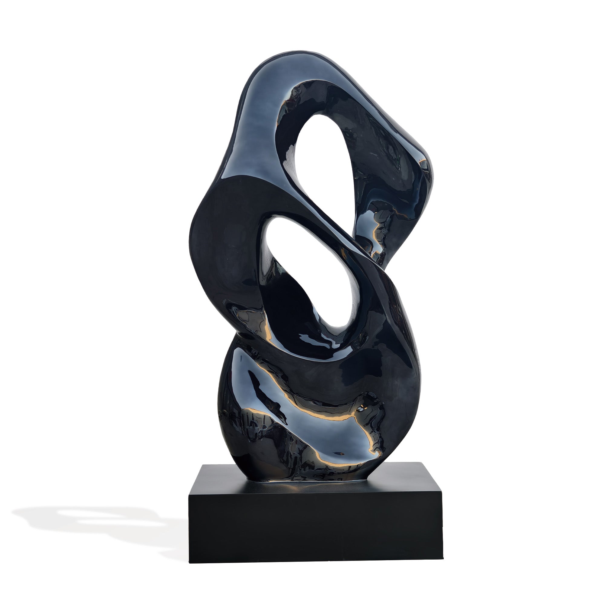 Abstract black sculpture on a white background