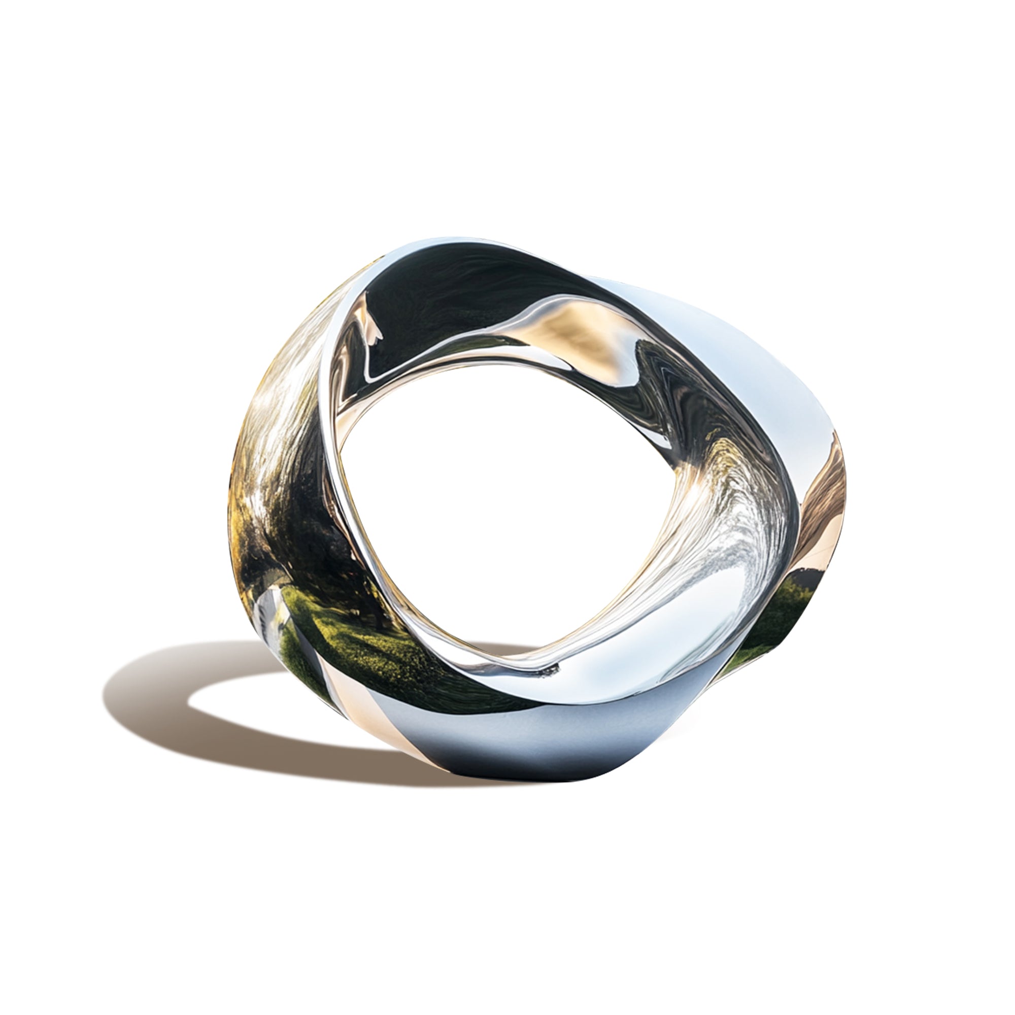 Modern stainless steel sculpture mirror finish 