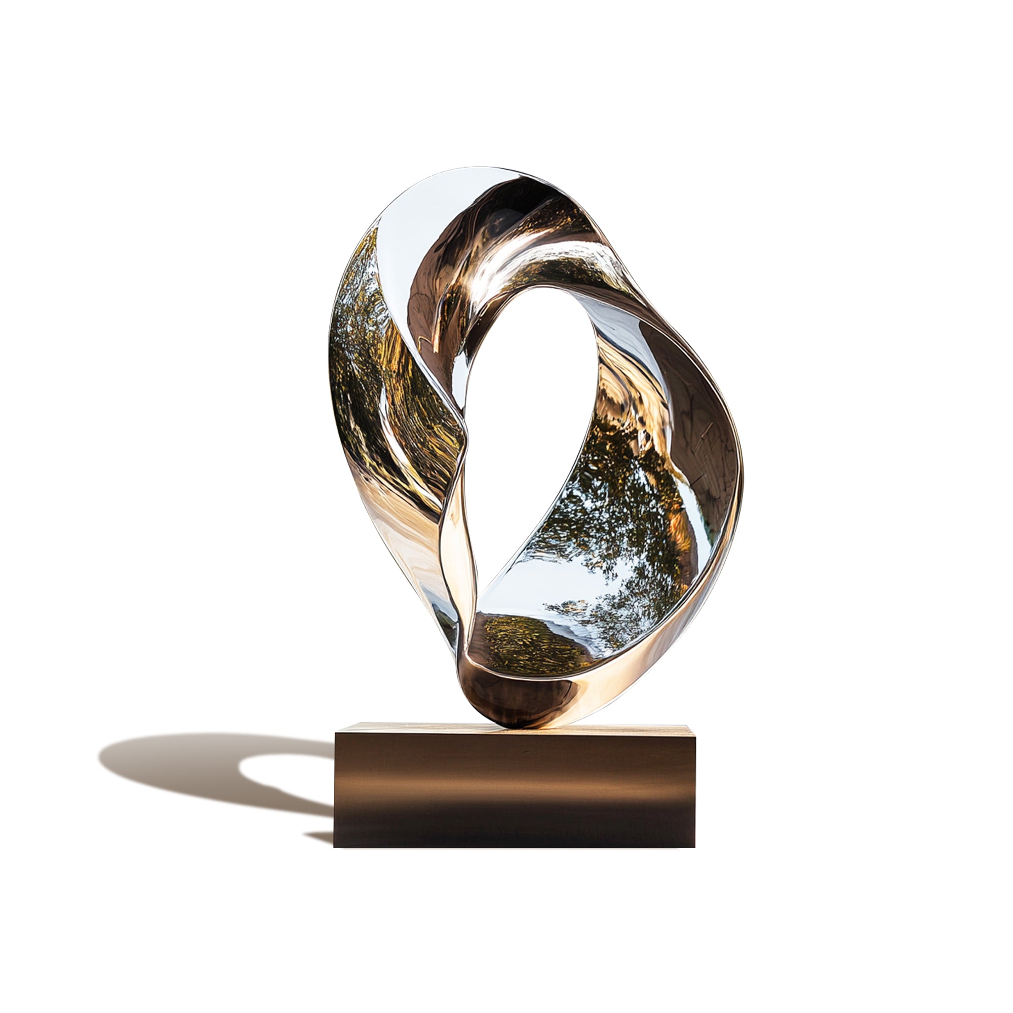 Modern abstract stainless steel sculpture