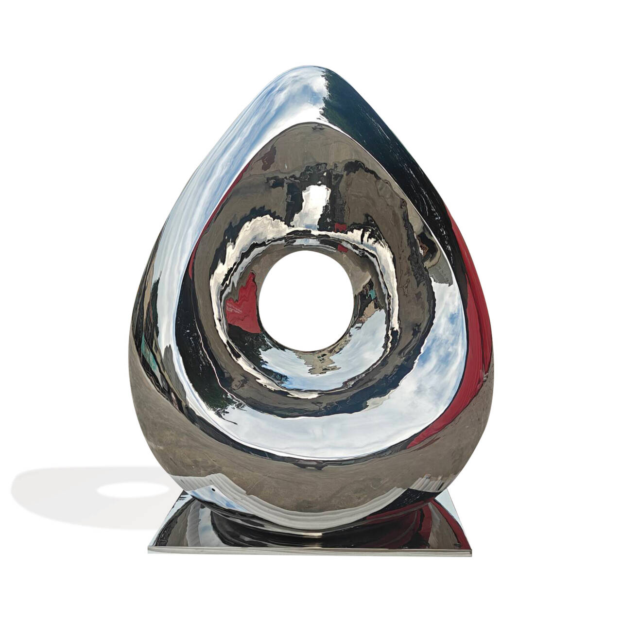 teardrop Polished mirror finish statinless steel sculpture