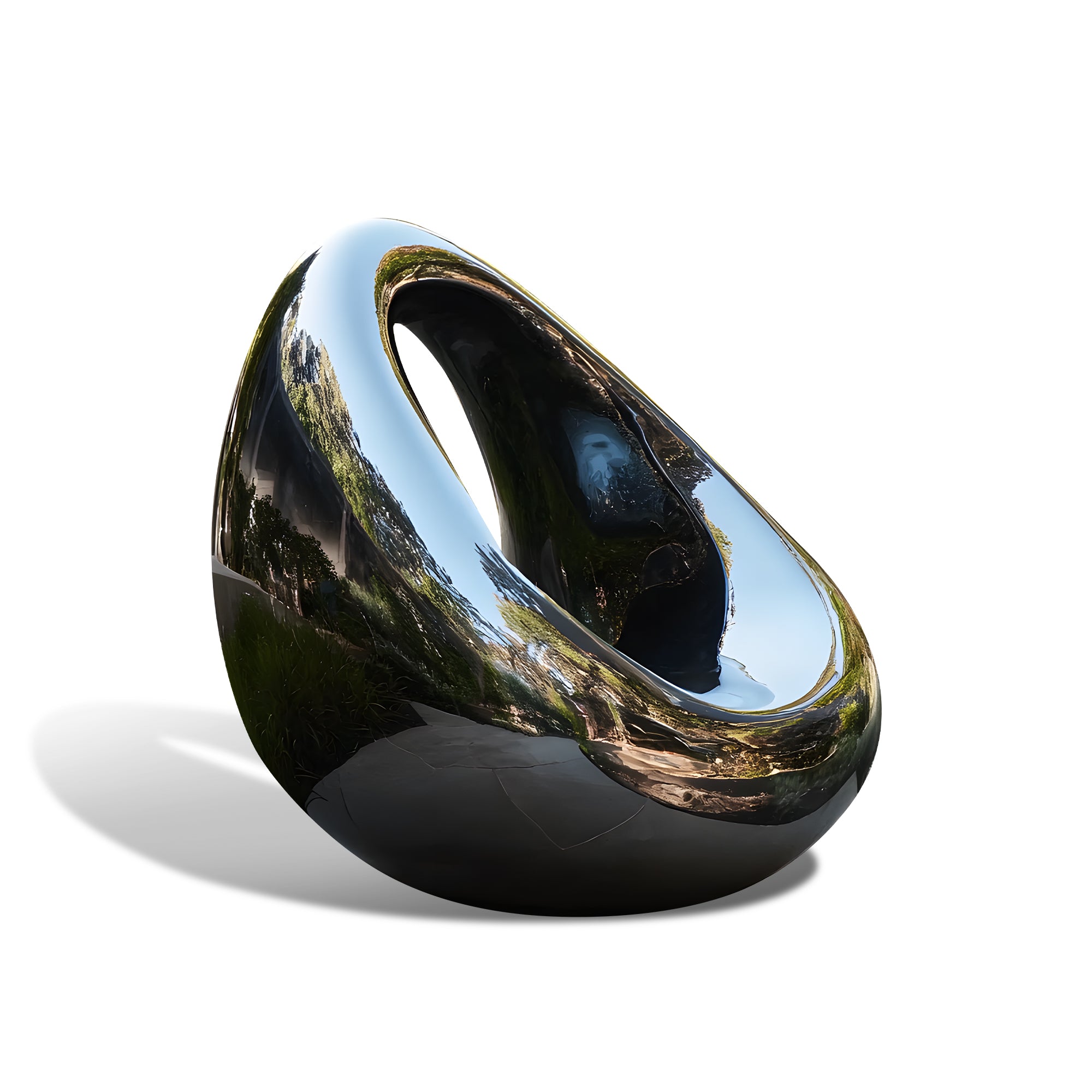 Modern stainless steel mirror finish sculpture 
