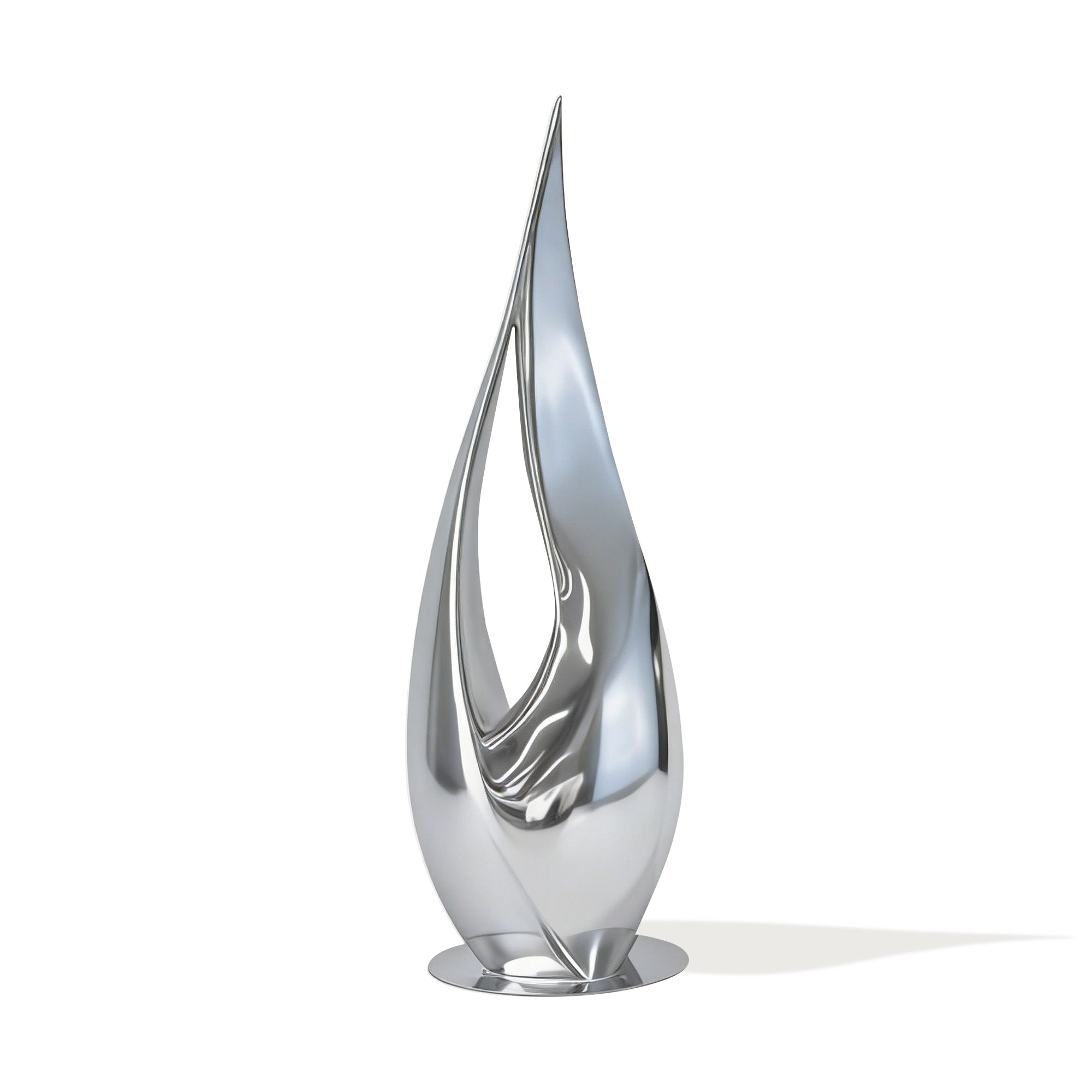 Abstract sculpture by FINEST, model FS-164, crafted in polished stainless steel with a mirror finish, shown on a clean white background for luxury garden and modern outdoor spaces